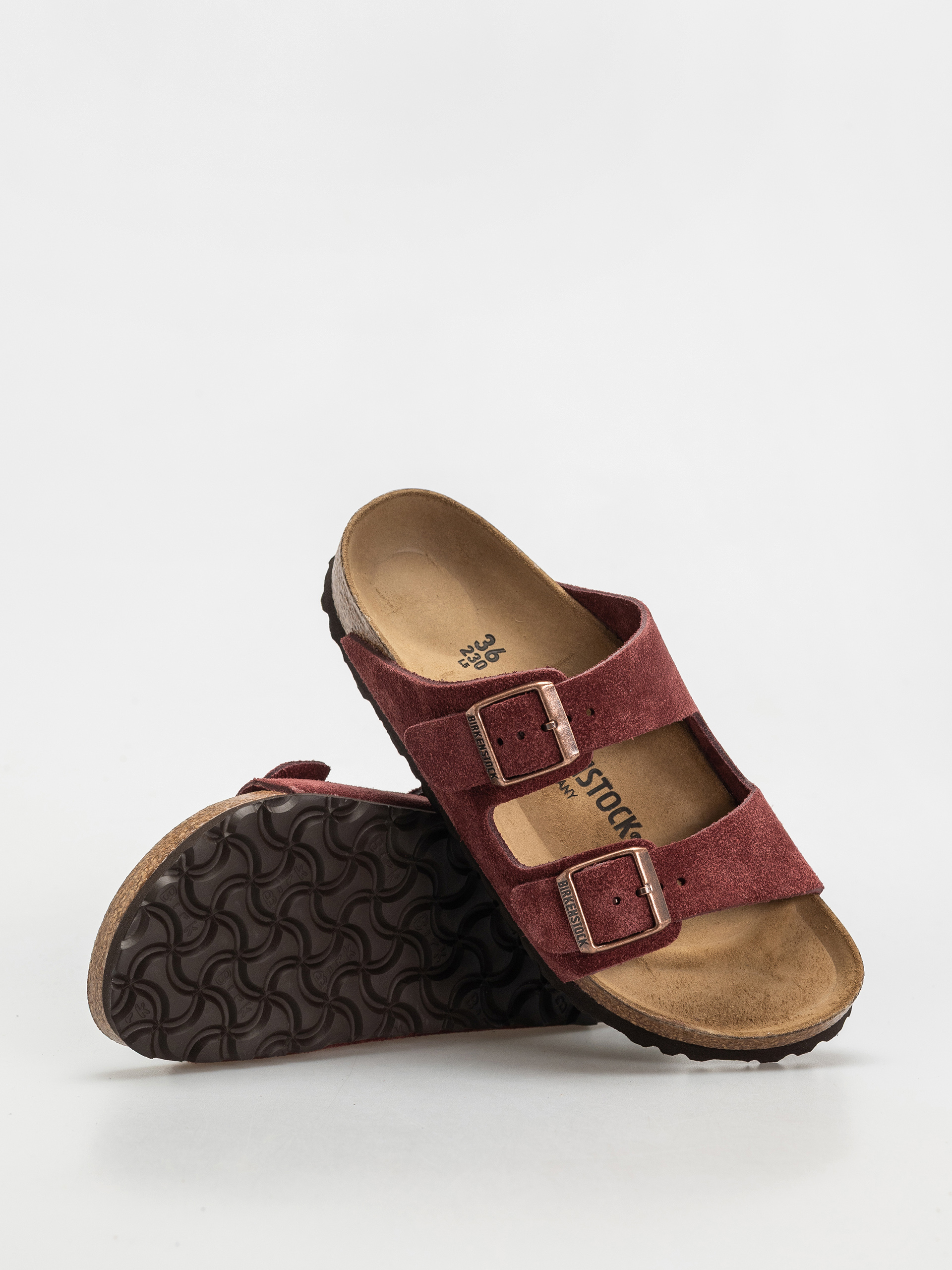 Klapki Birkenstock Arizona Suede Leather Narrow Wmn (zinfandel)