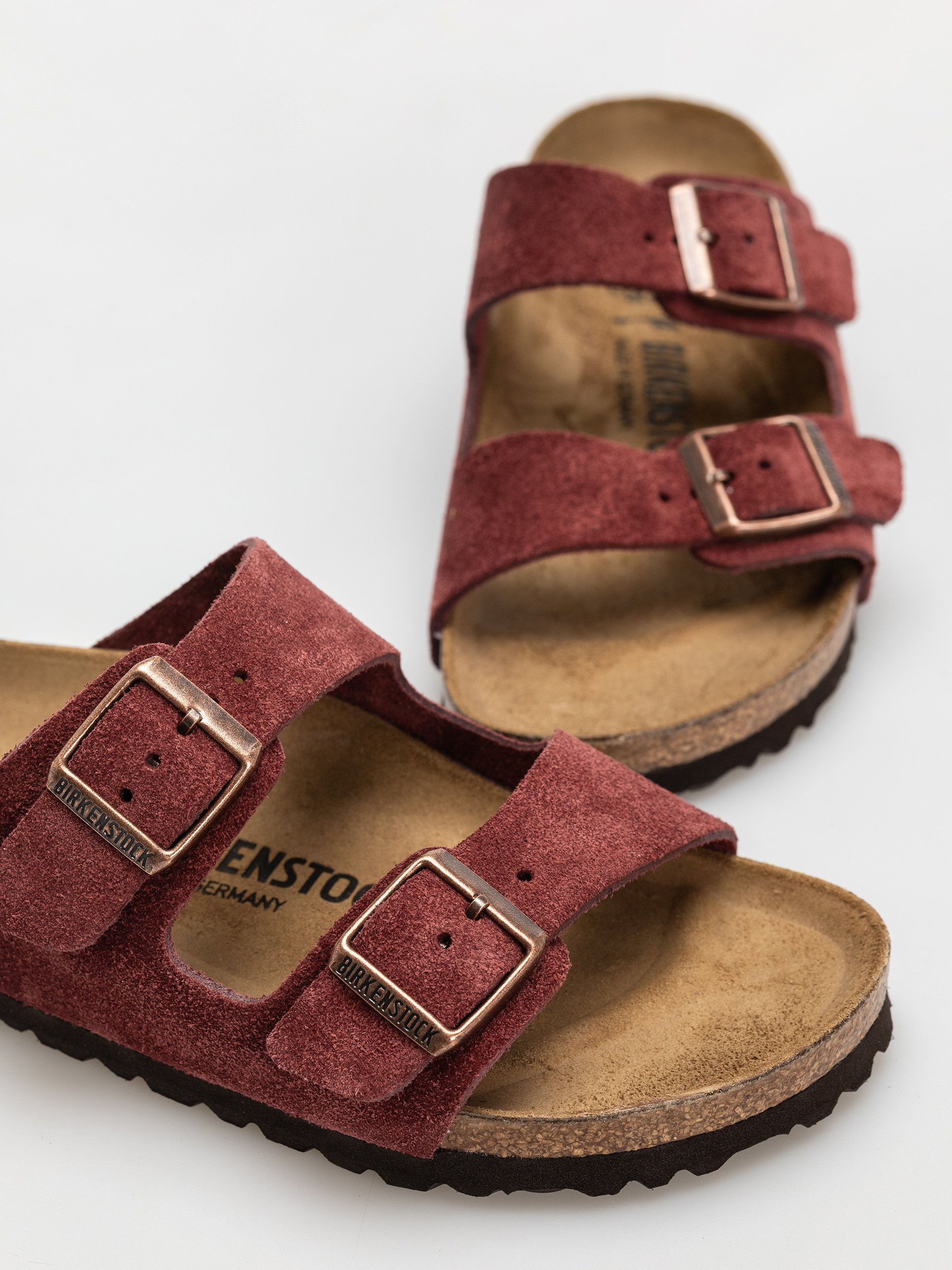 Klapki Birkenstock Arizona Suede Leather Narrow Wmn (zinfandel)