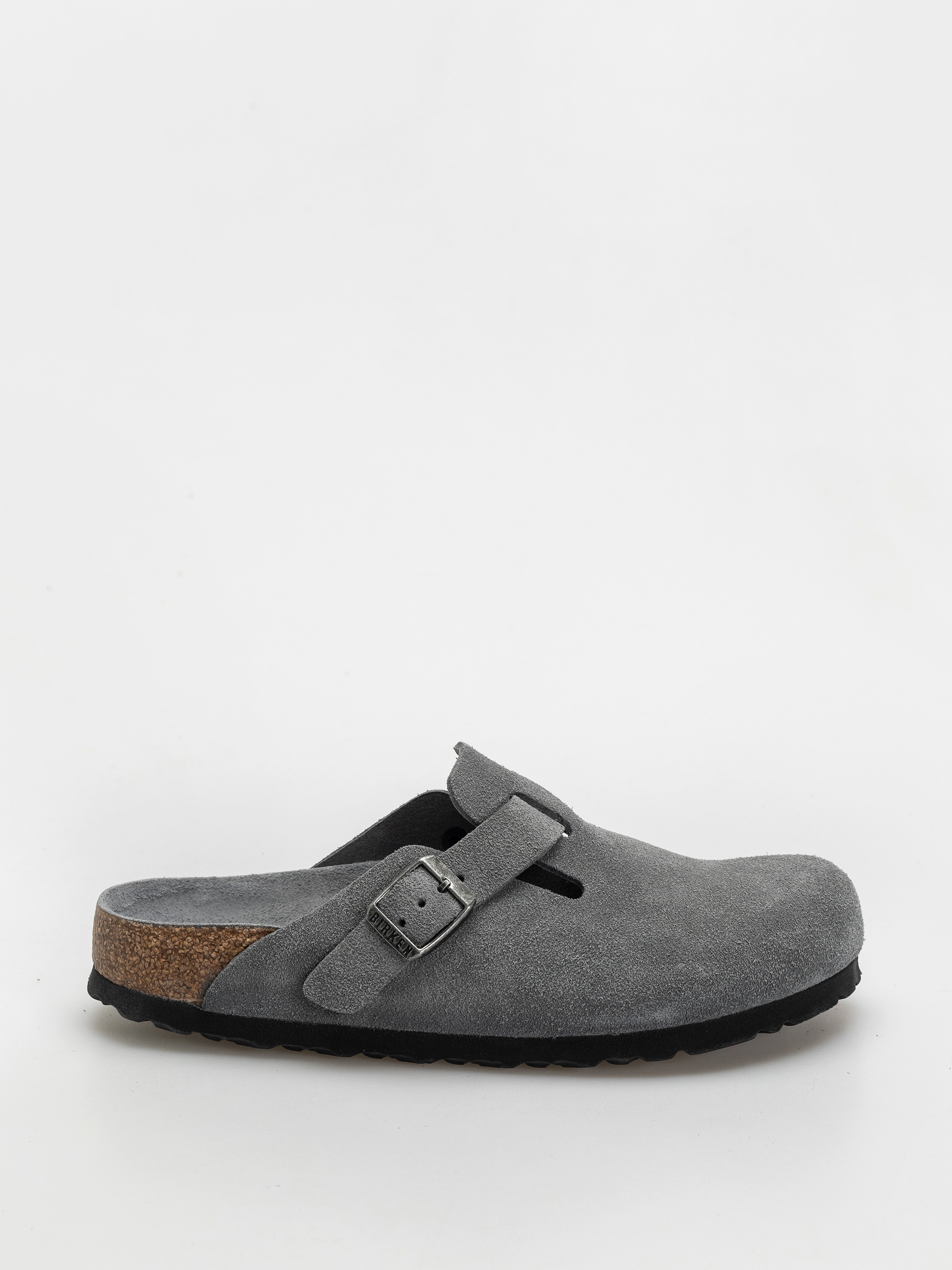 Klapki Birkenstock Boston SFB Suede Leather Narrow Wmn (basalt gray)