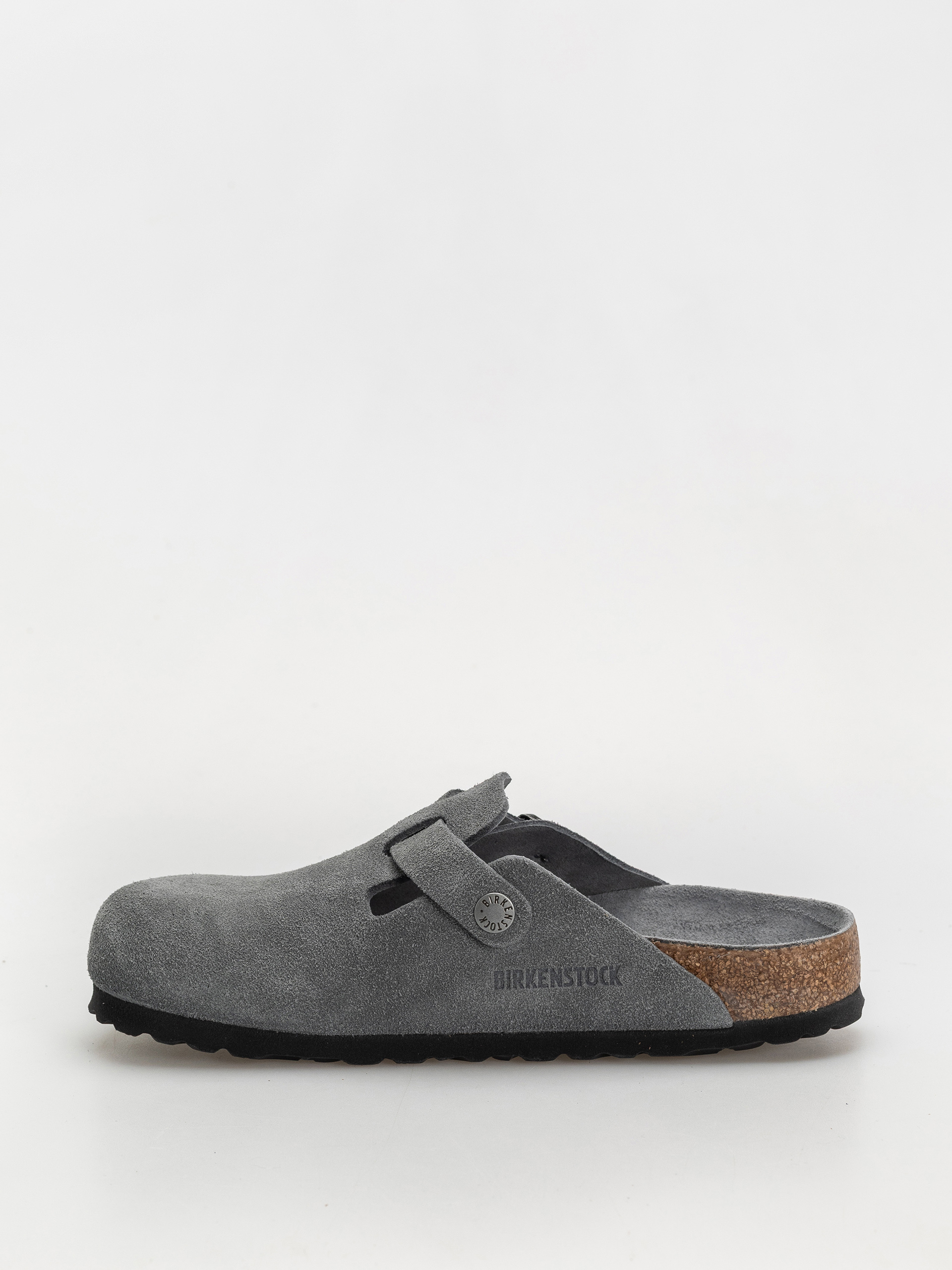 Klapki Birkenstock Boston SFB Suede Leather Narrow Wmn (basalt gray)