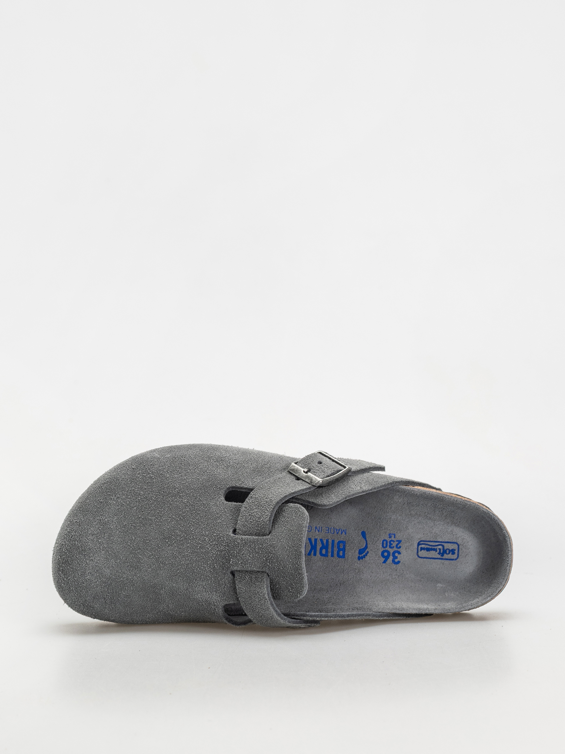 Klapki Birkenstock Boston SFB Suede Leather Narrow Wmn (basalt gray)