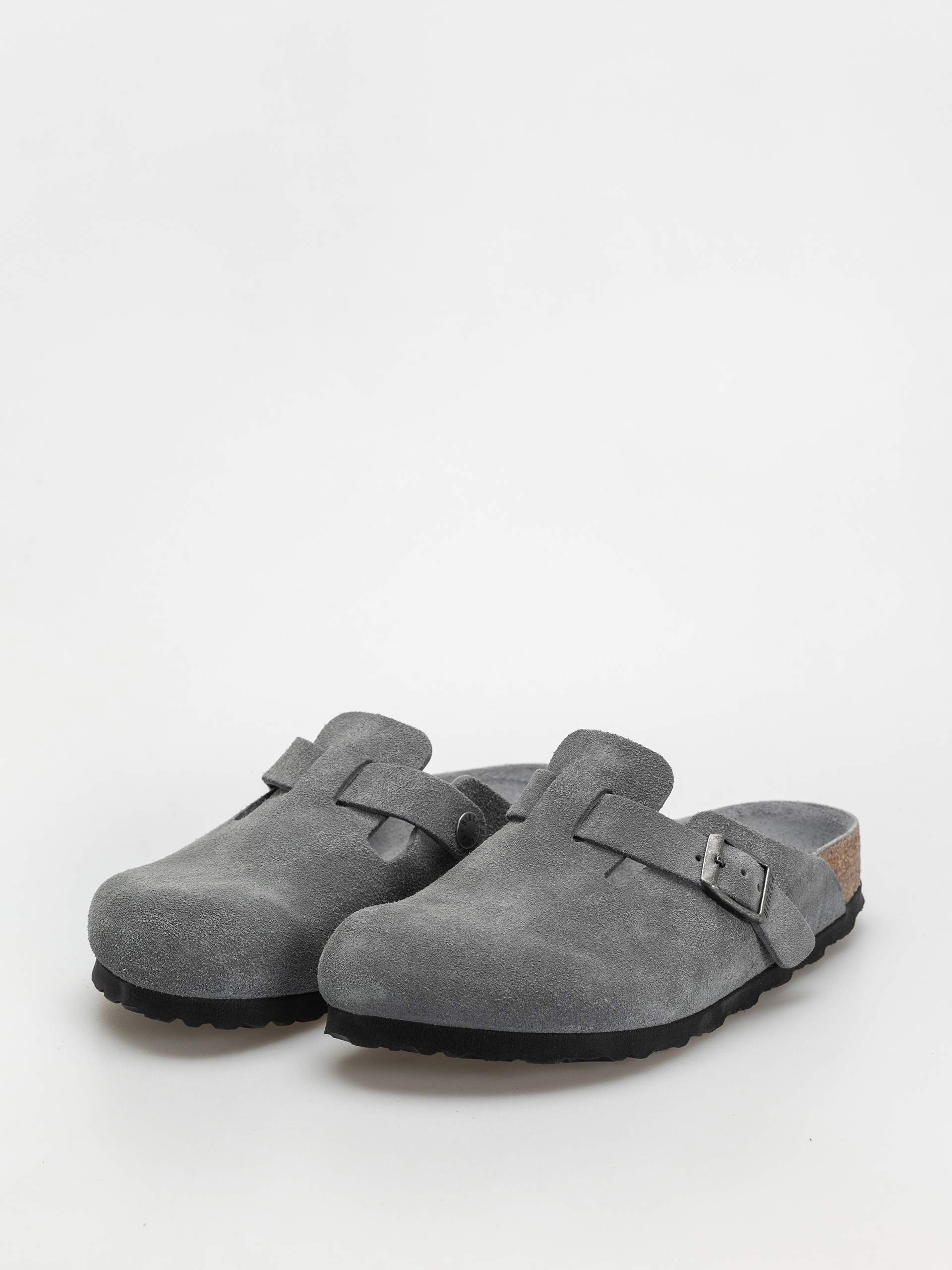 Klapki Birkenstock Boston SFB Suede Leather Narrow Wmn (basalt gray)