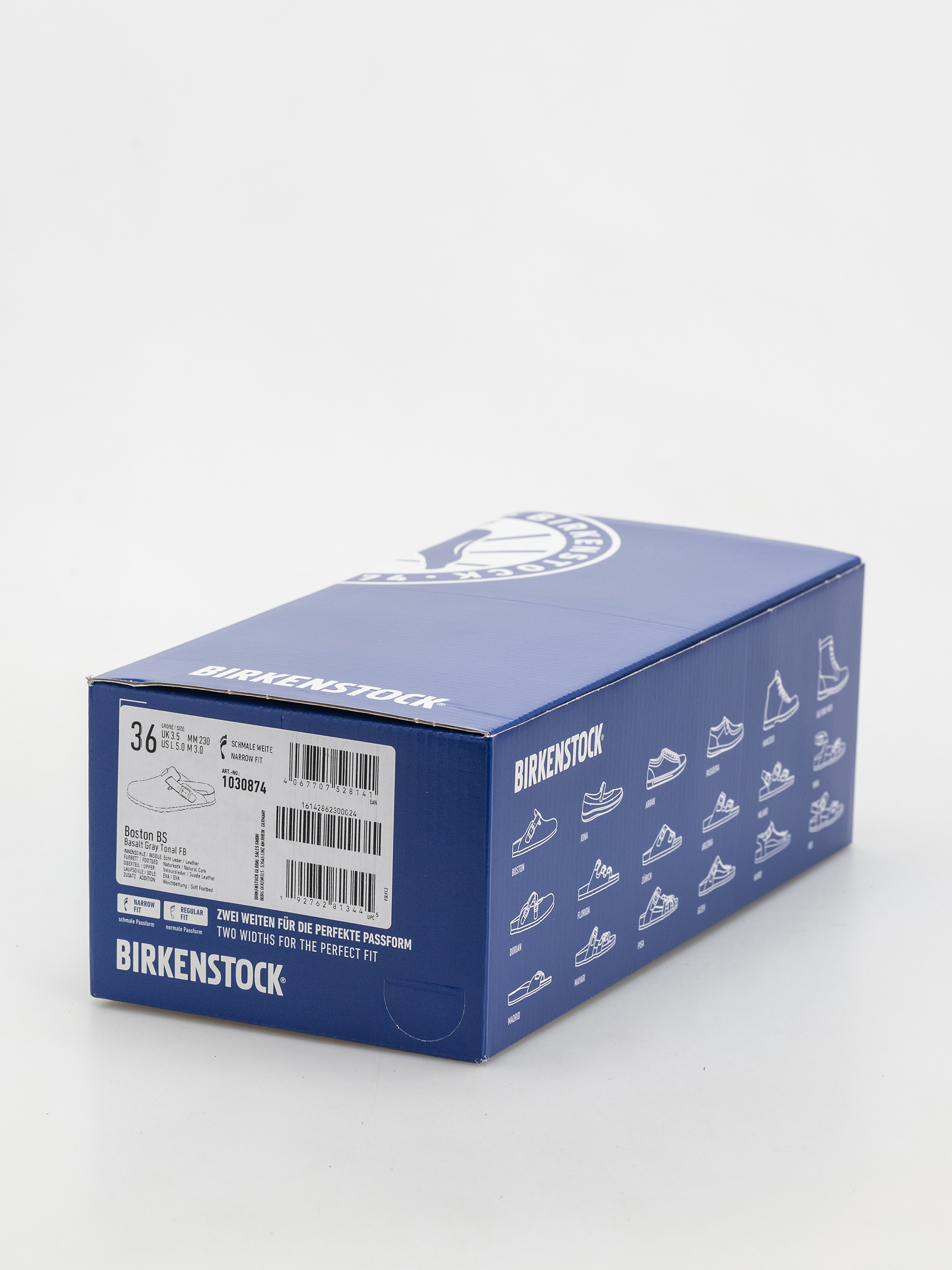 Klapki Birkenstock Boston SFB Suede Leather Narrow Wmn (basalt gray)