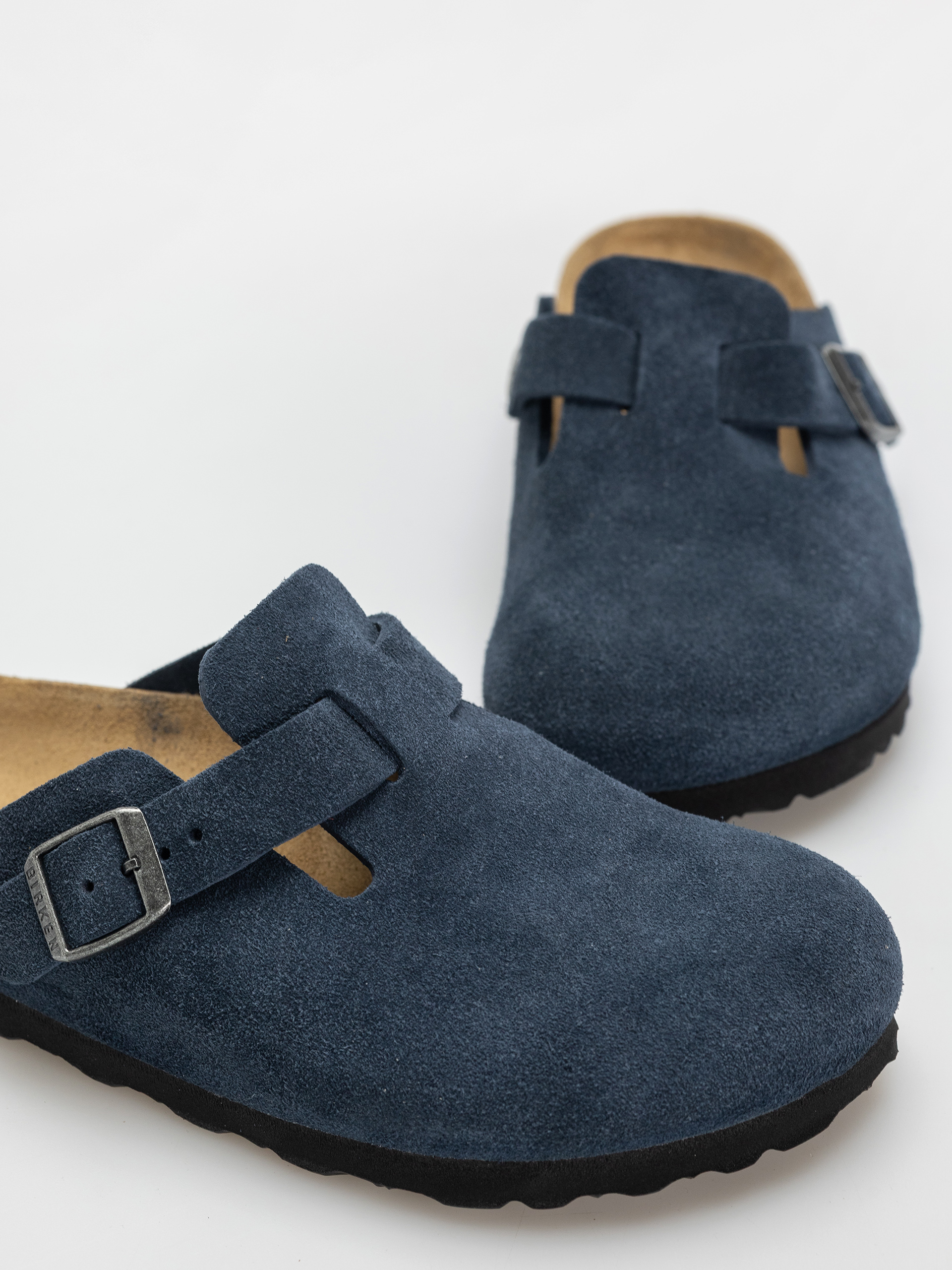 Klapki Birkenstock Boston Suede Leather Narrow Wmn (new navy)