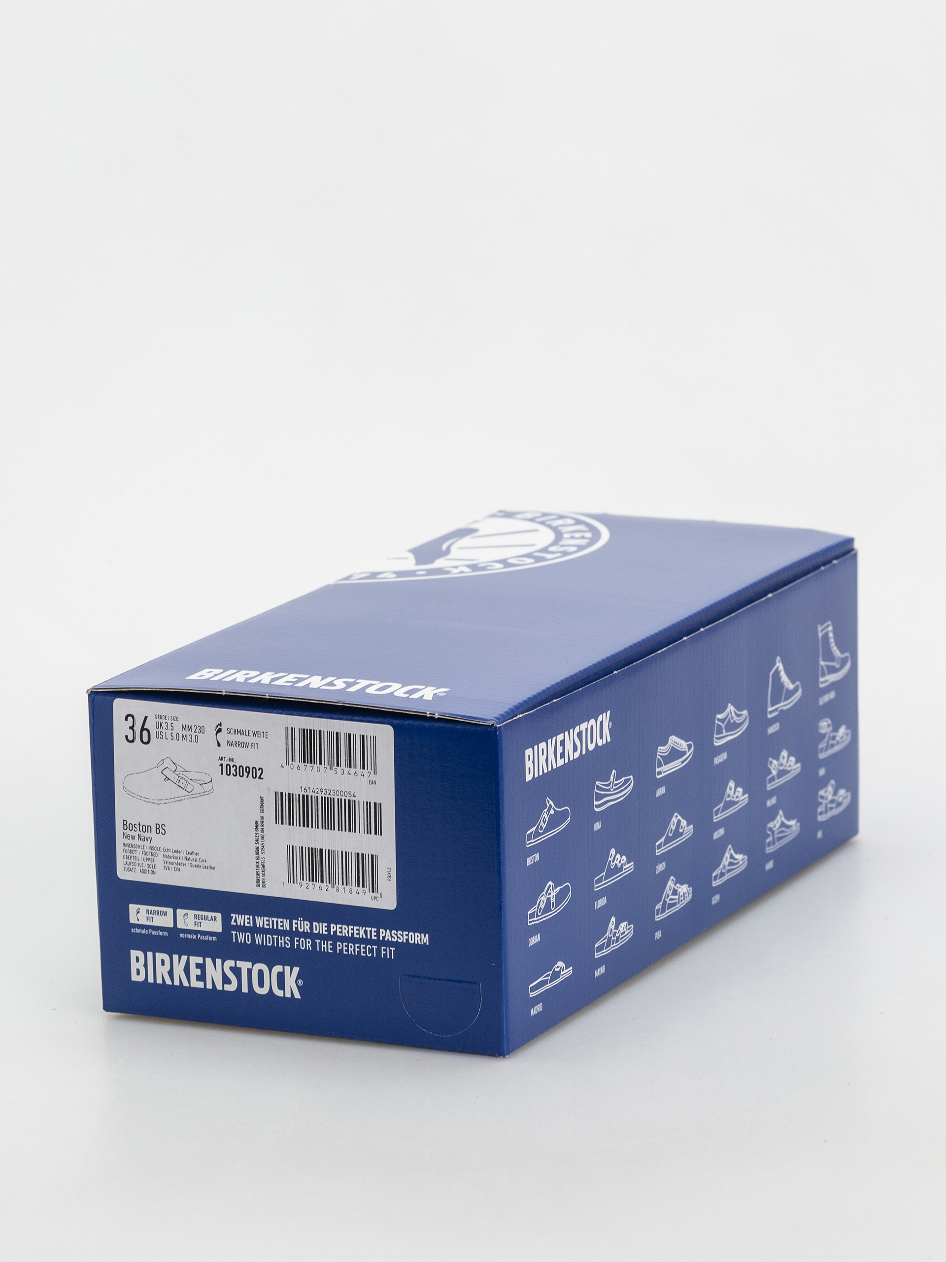 Klapki Birkenstock Boston Suede Leather Narrow Wmn (new navy)