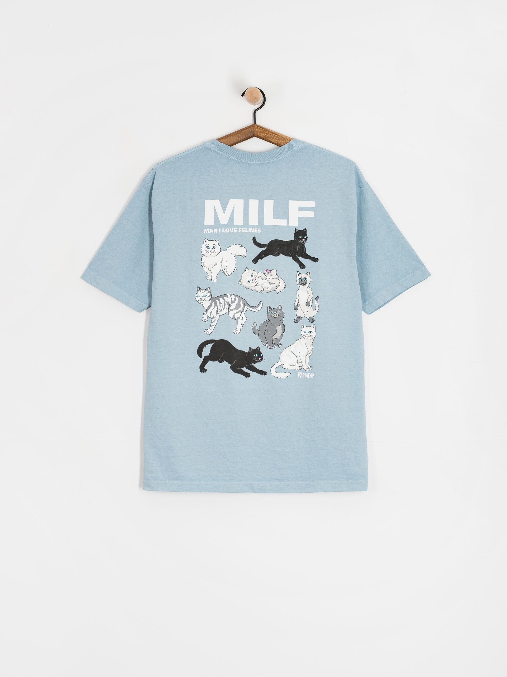 T-shirt RipNDip Man I Love Felines (powder blue)