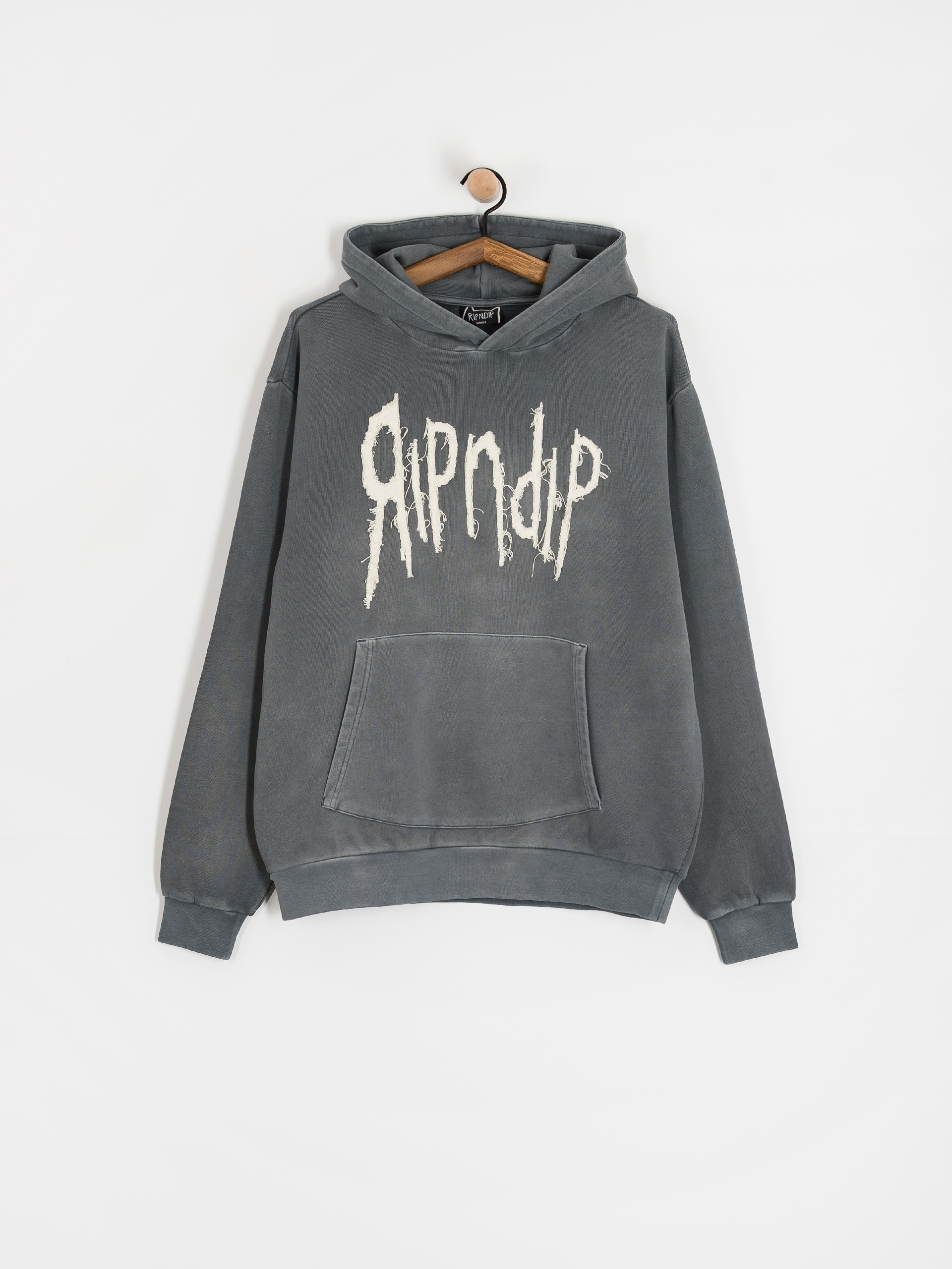 Bluza z kapturem RipNDip Insano Distressed HD (charcoal vintage wash)