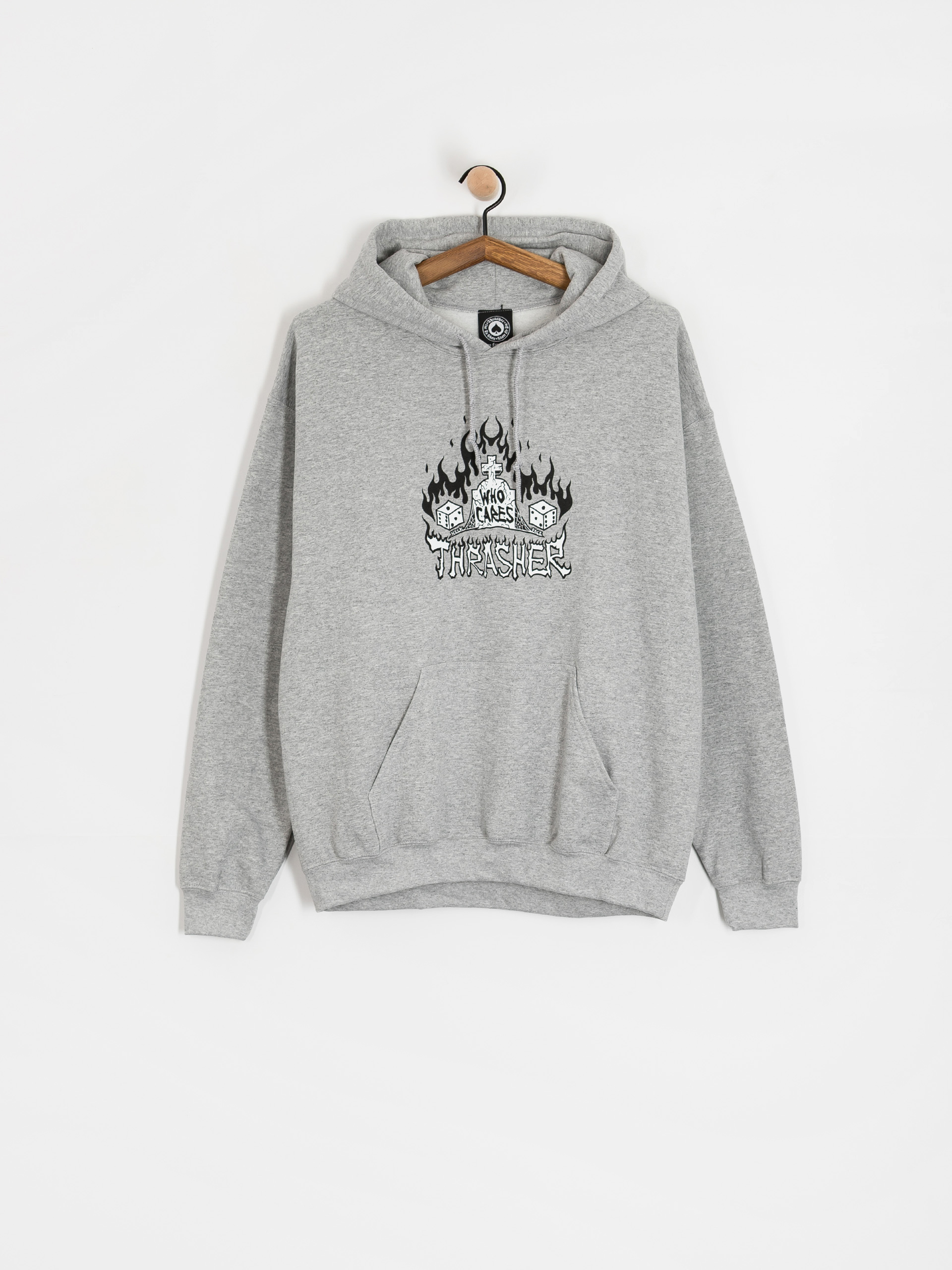 Bluza z kapturem Thrasher Who Cares By Neckface HD (grey)
