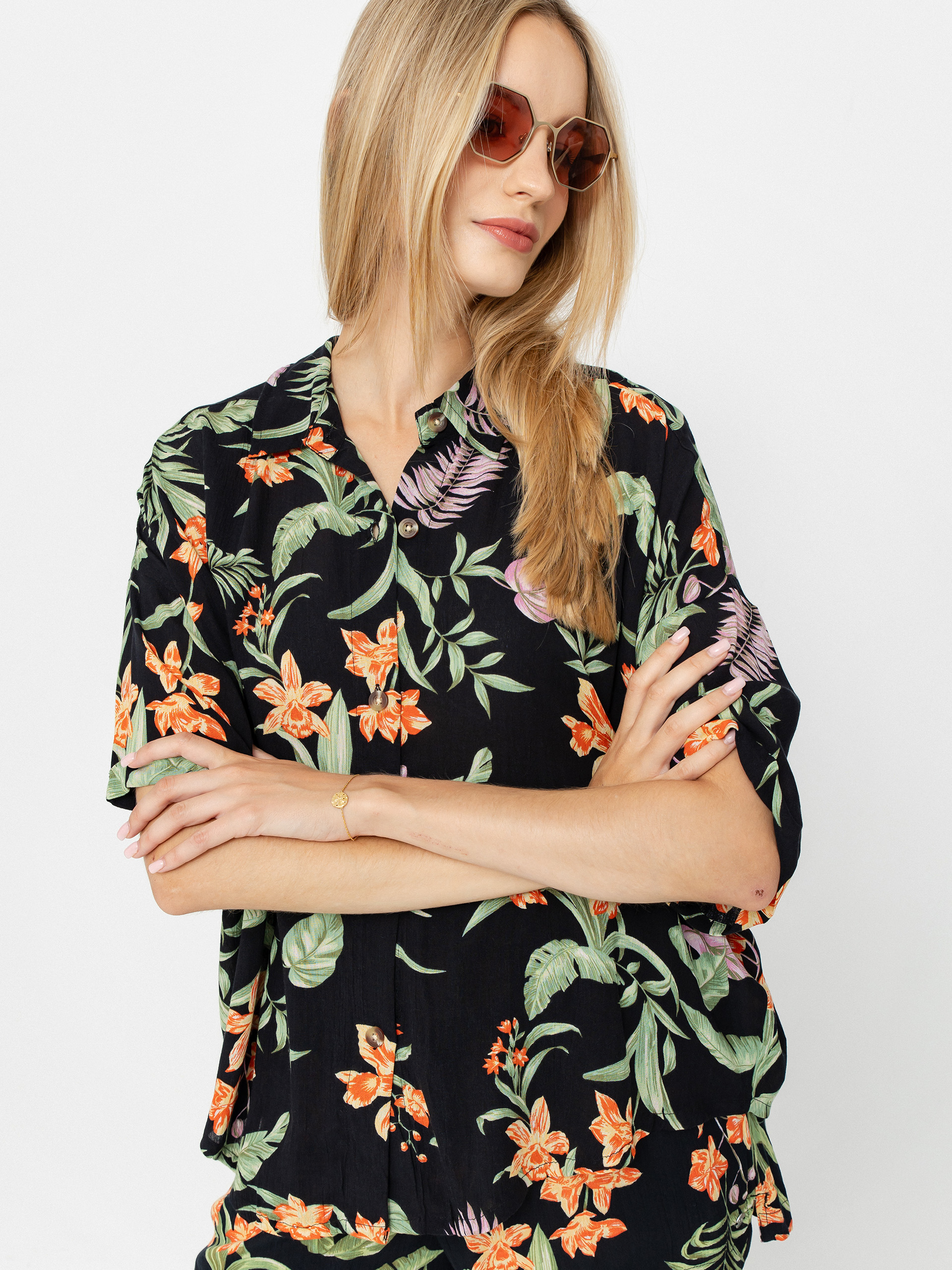 Koszula Roxy Beach Nostalgia Crinkle Wmn (anthracite island escape)