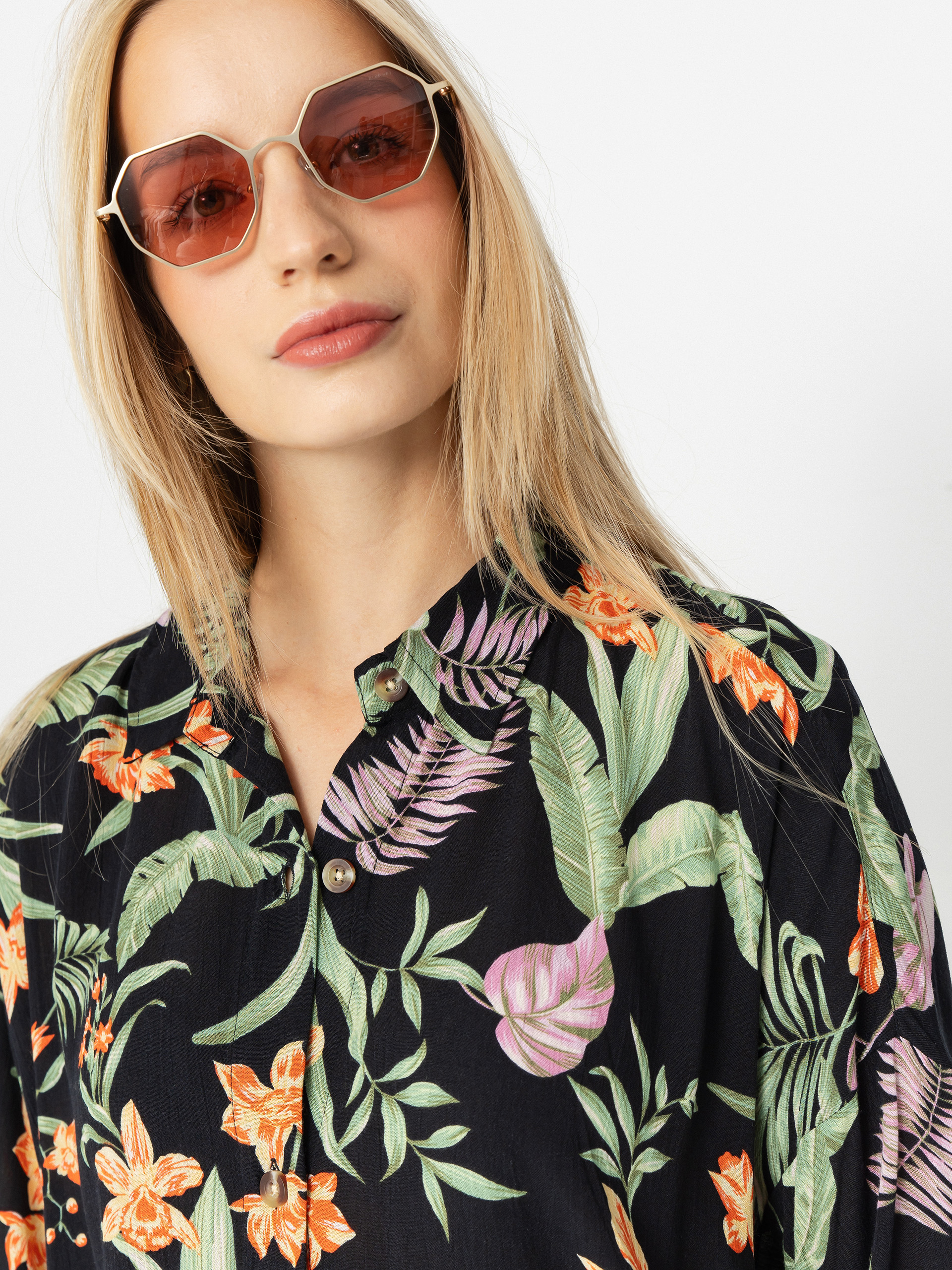 Koszula Roxy Beach Nostalgia Crinkle Wmn (anthracite island escape)