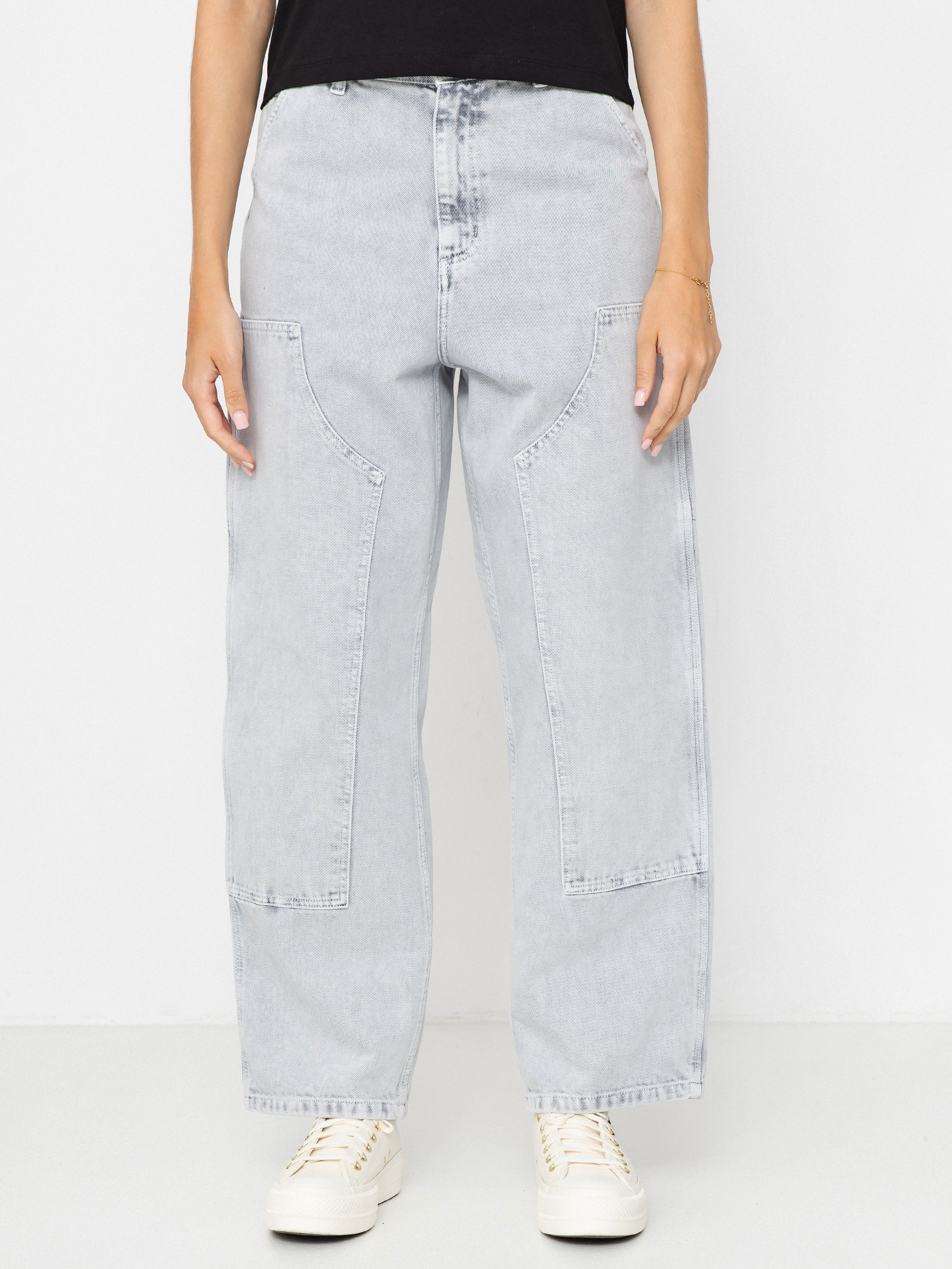 Spodnie Carhartt WIP Brandon Double Knee Wmn (black/chalk wash)