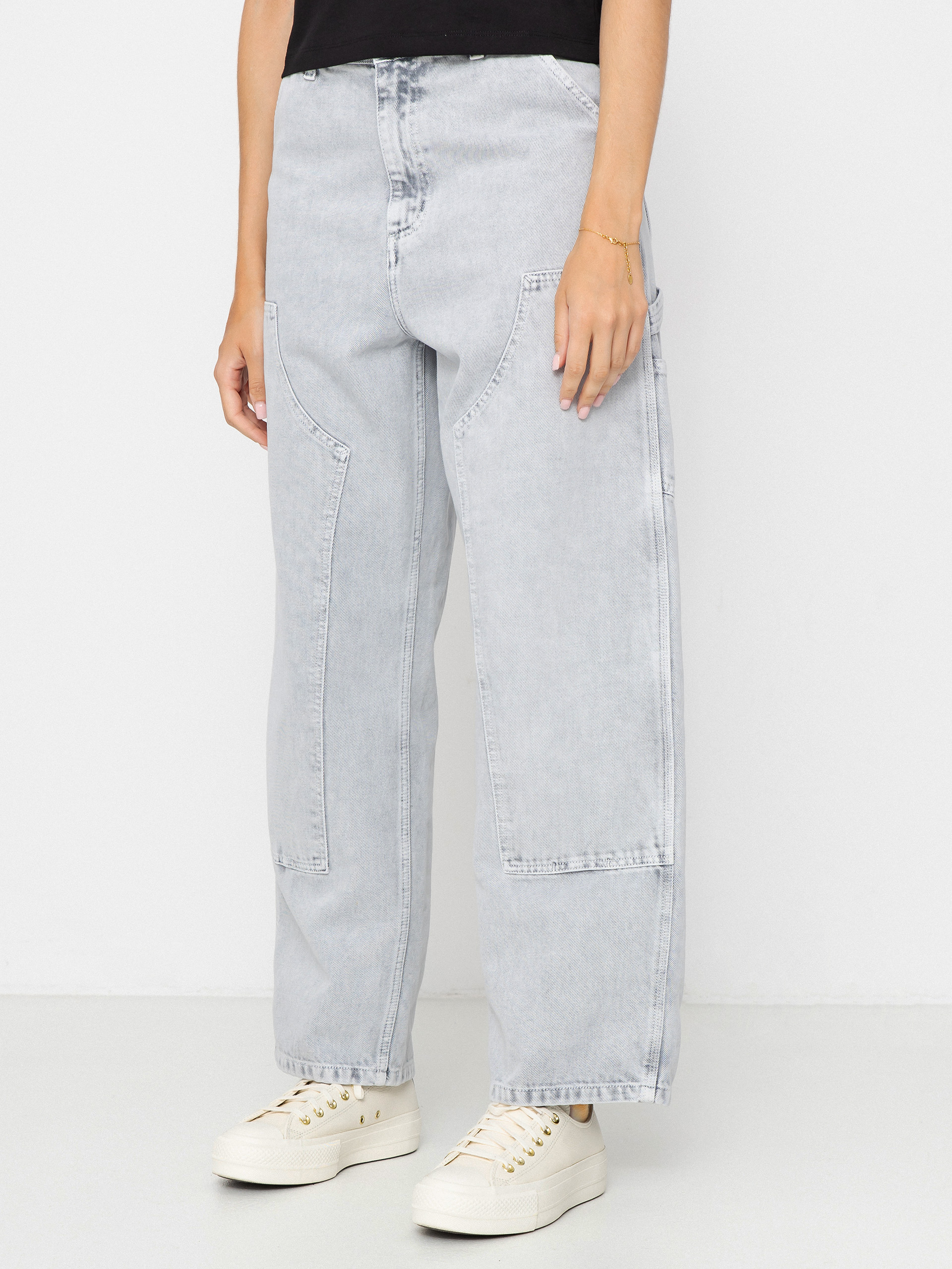 Spodnie Carhartt WIP Brandon Double Knee Wmn (black/chalk wash)