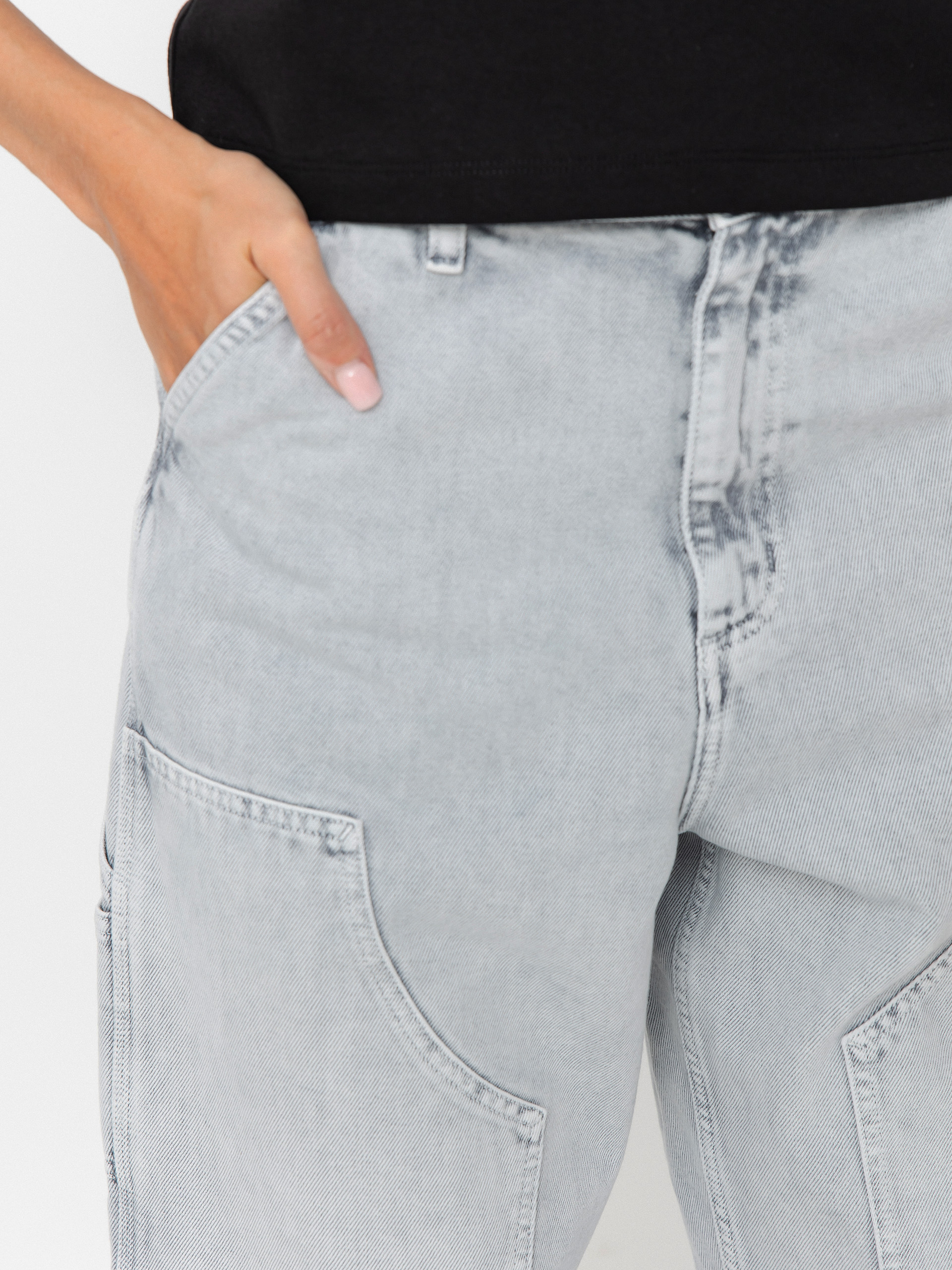 Spodnie Carhartt WIP Brandon Double Knee Wmn (black/chalk wash)