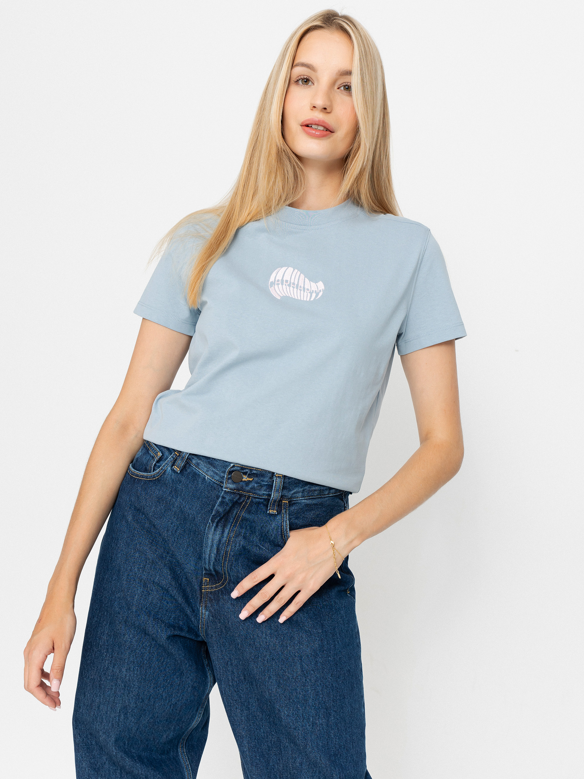 T-shirt Carhartt WIP Psshh Wmn (blue fog/air pink)