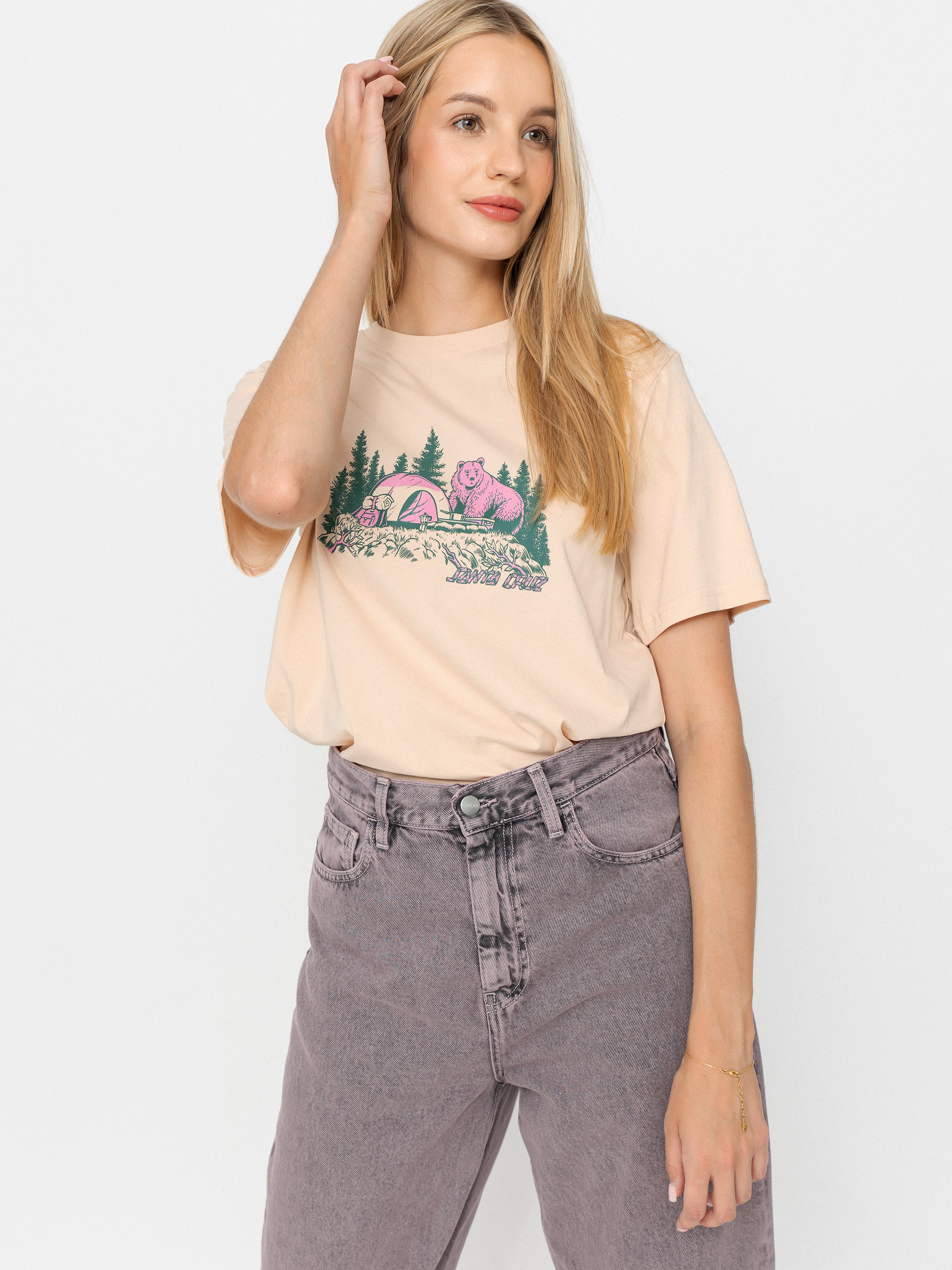 T-shirt Santa Cruz Woodland Mini Strip Front Wmn (oat)