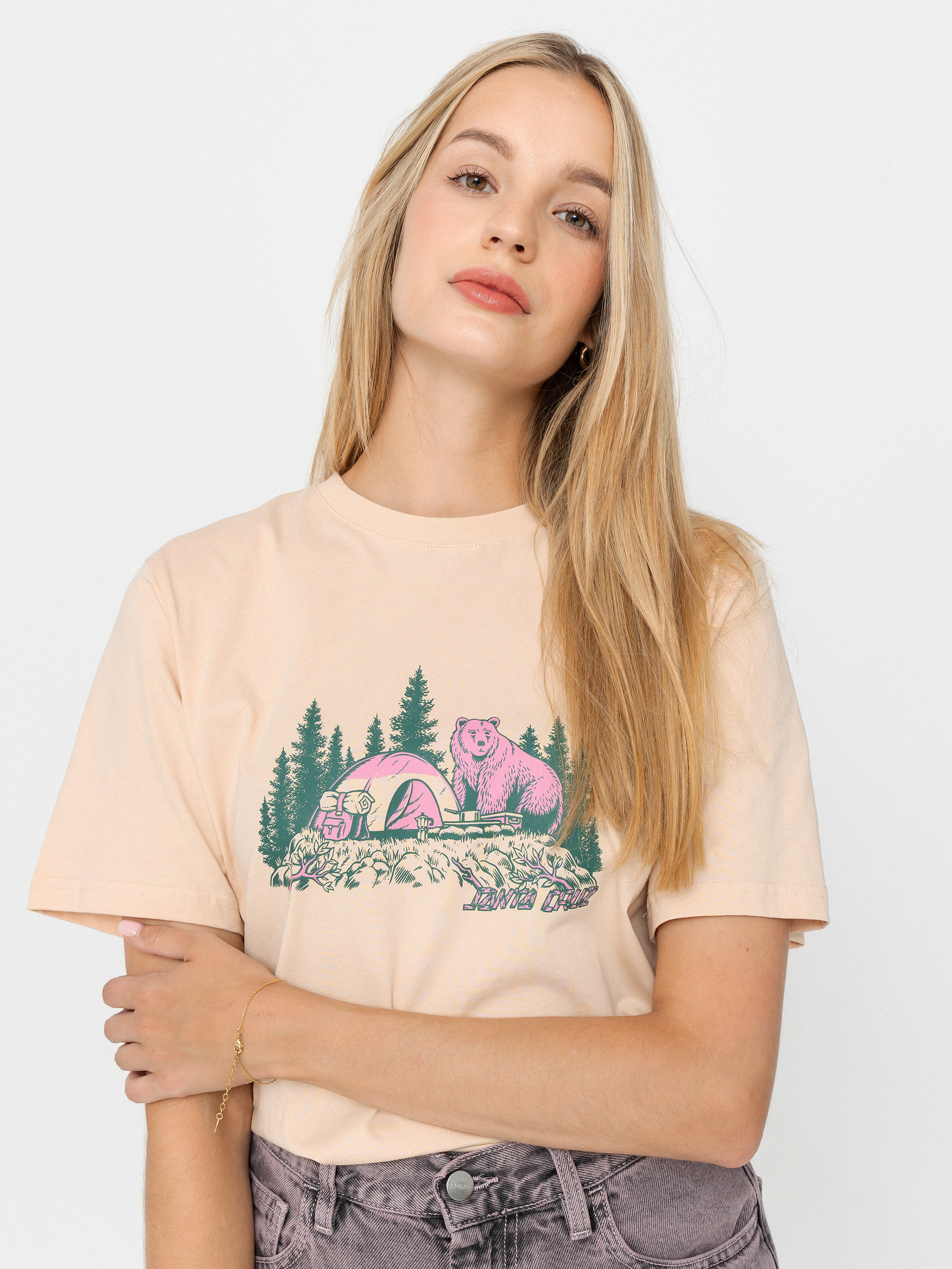 T-shirt Santa Cruz Woodland Mini Strip Front Wmn (oat)