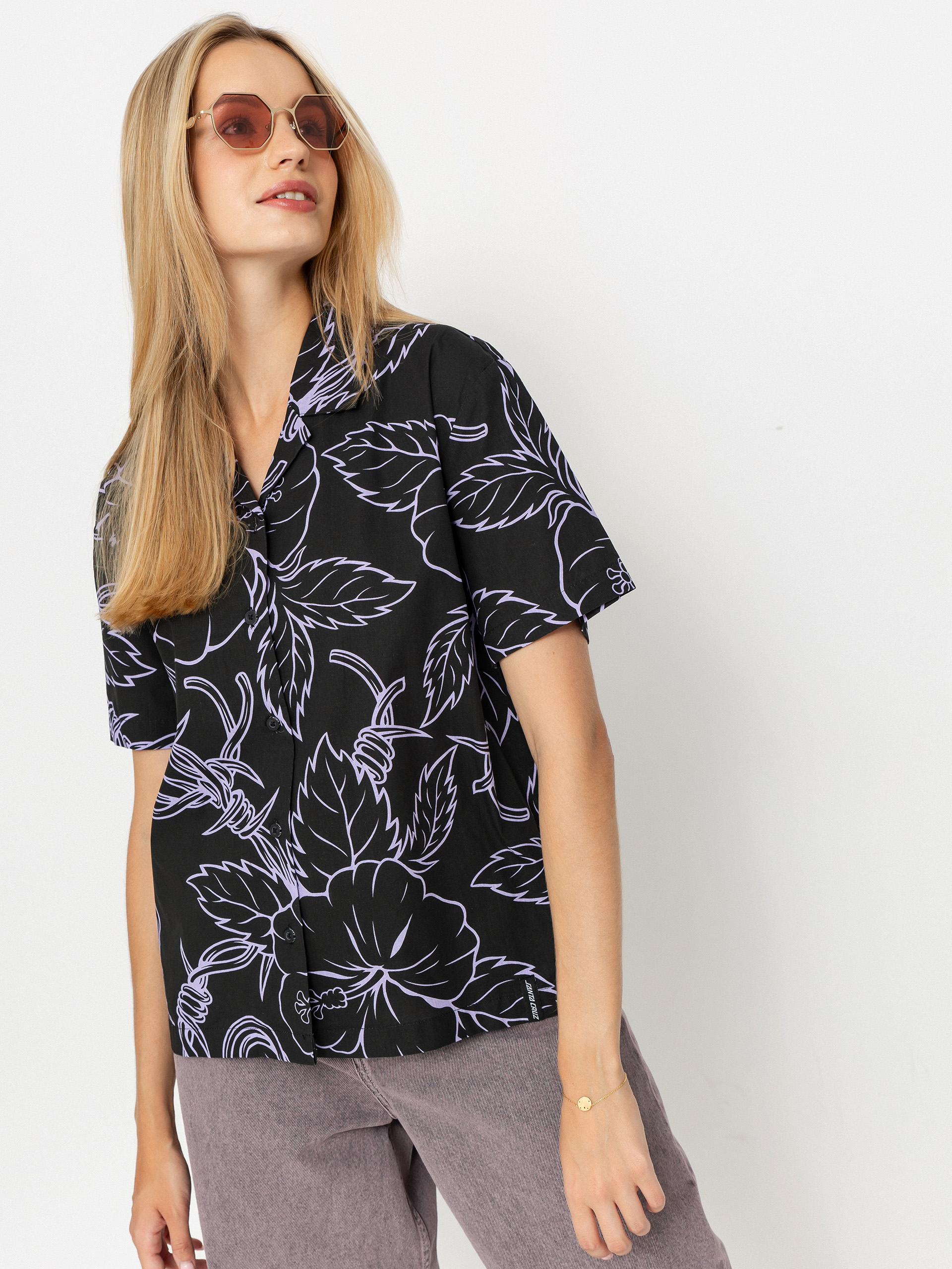 Koszula Santa Cruz Mono Cabana Shirt Wmn (black/lavender)