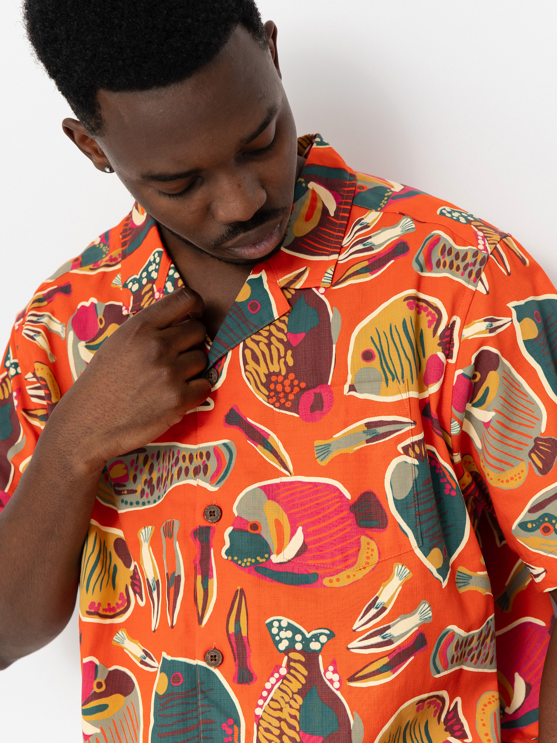 Koszula Patagonia Tidal Threads Camp (wrasse/pollinator orange)