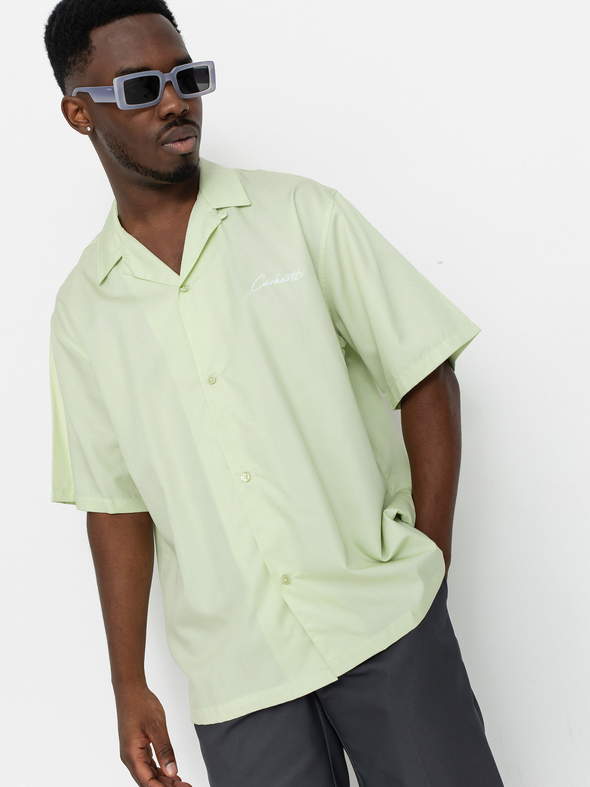 Koszula Carhartt WIP Delray (air green/white)