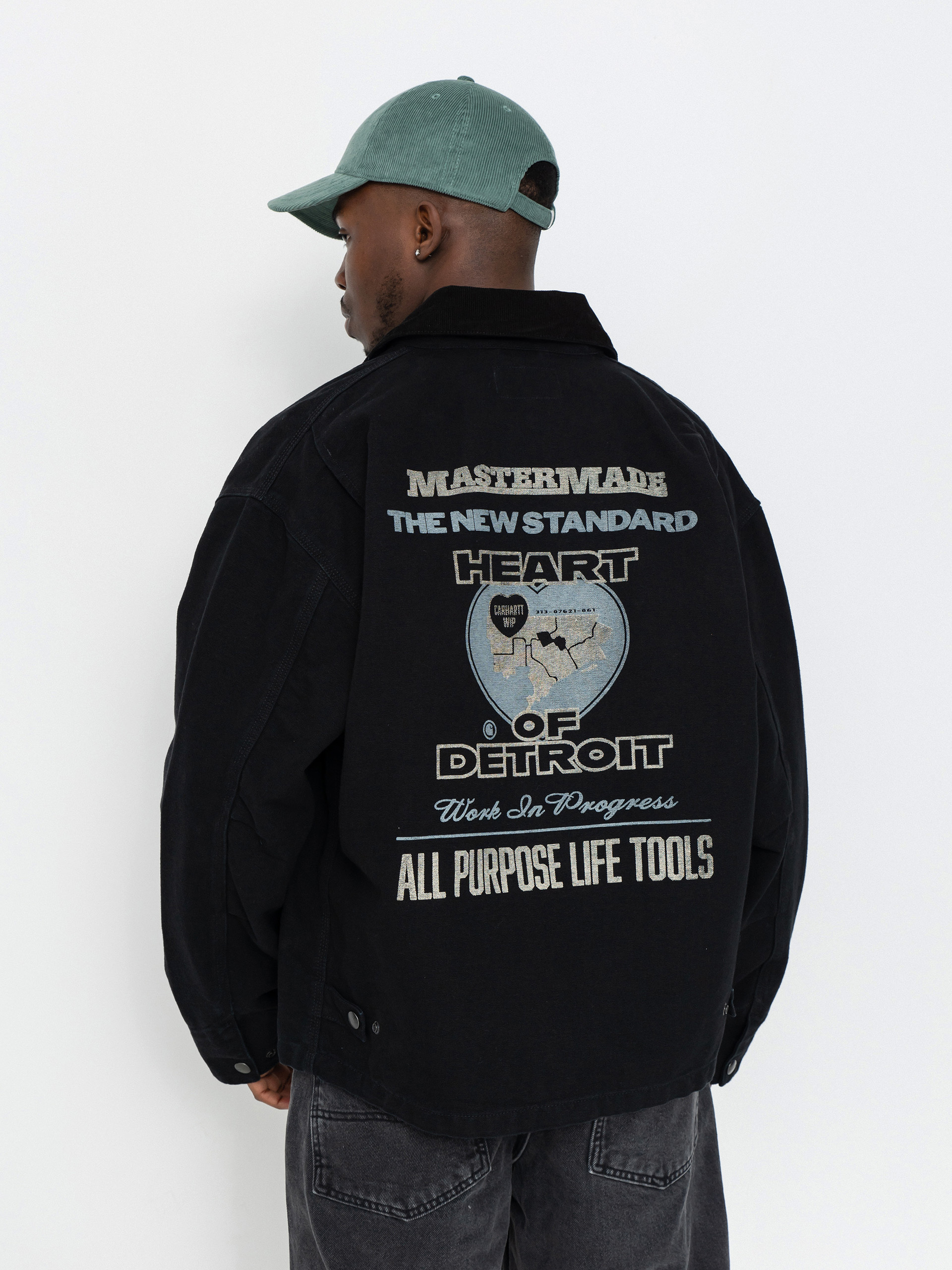 Kurtka Carhartt WIP OG Arcan Graphic (black/black/heavy stone wash)