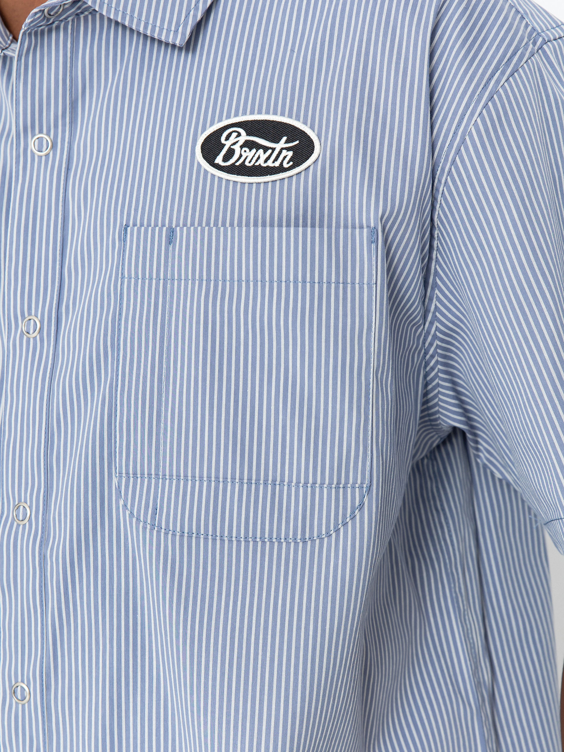 Koszula Brixton Builders Auto (twilight blue/white stripe)
