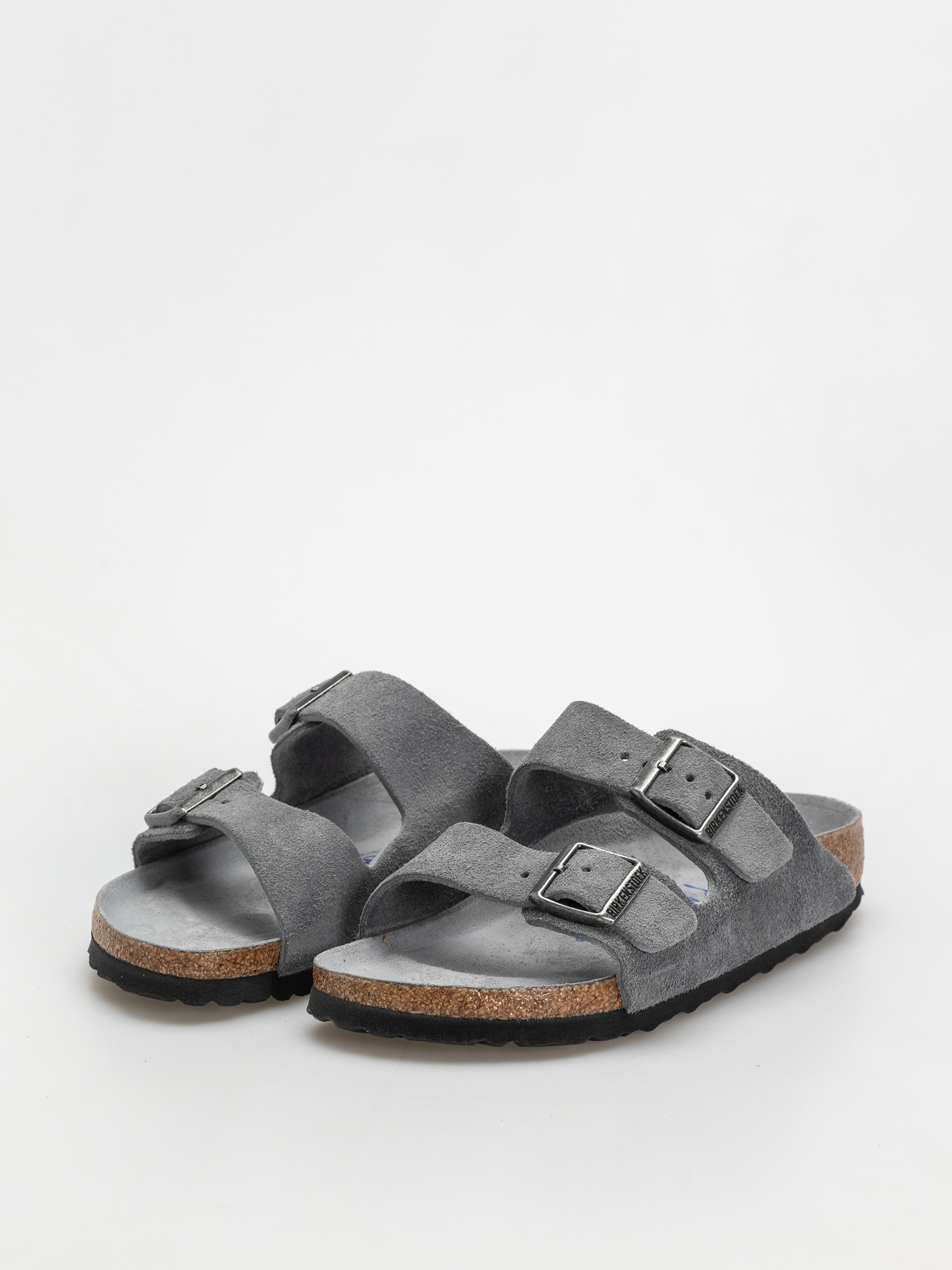 Klapki Birkenstock Arizona Suede Leather Narrow Wmn (basalt gray)