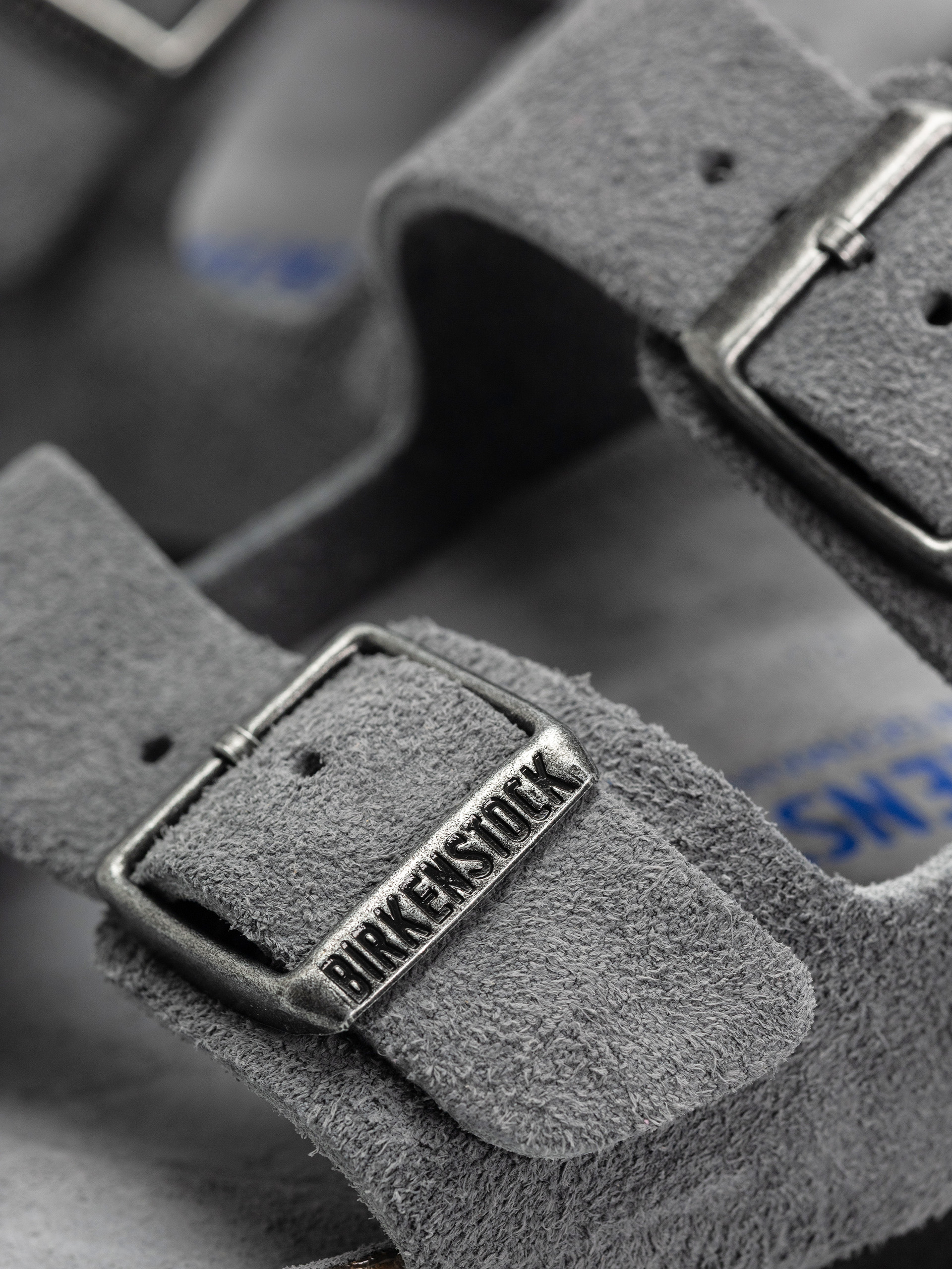 Klapki Birkenstock Arizona Suede Leather Narrow Wmn (basalt gray)