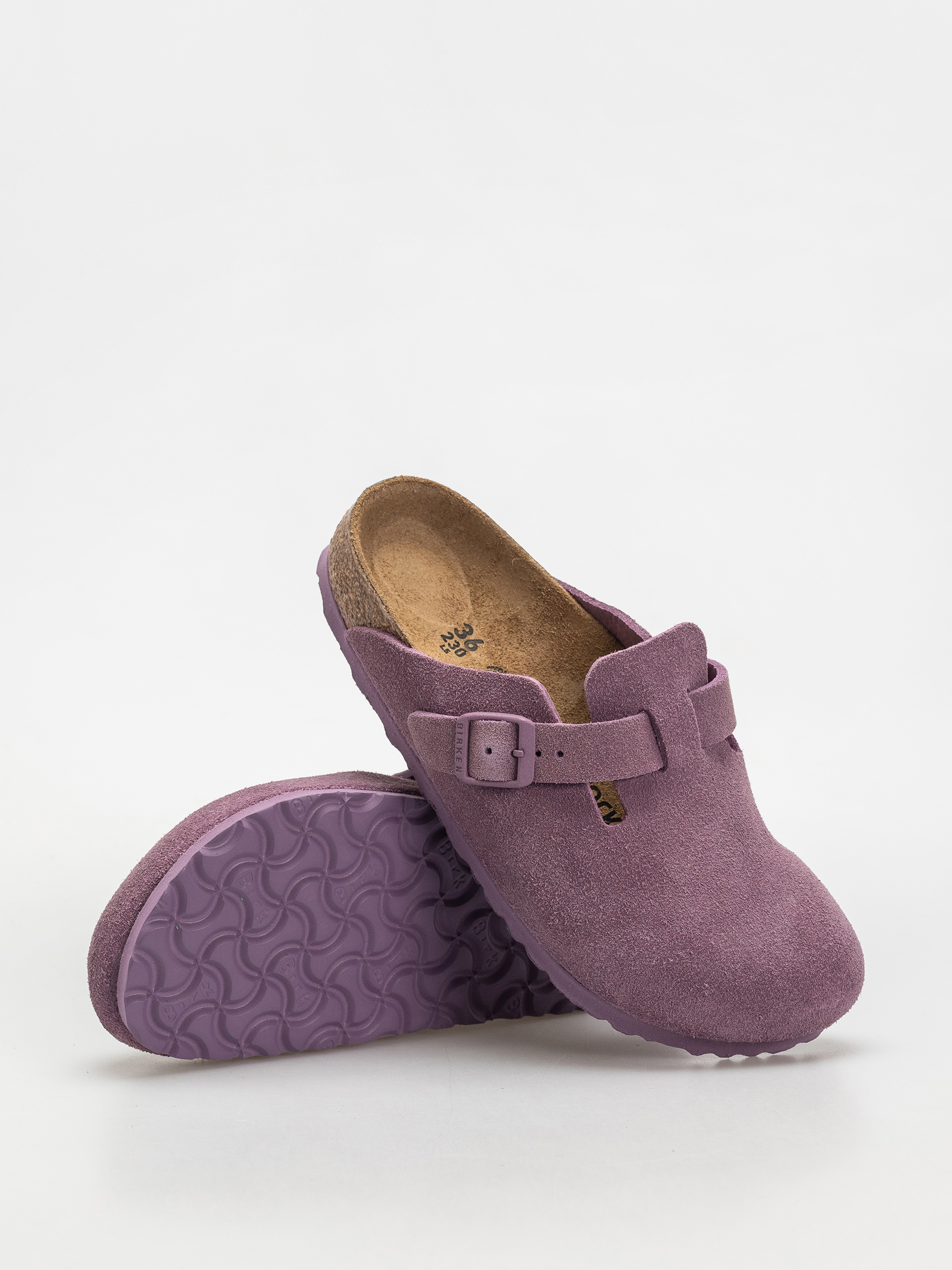 Klapki Birkenstock Boston Suede Leather Narrow Wmn (mauve)