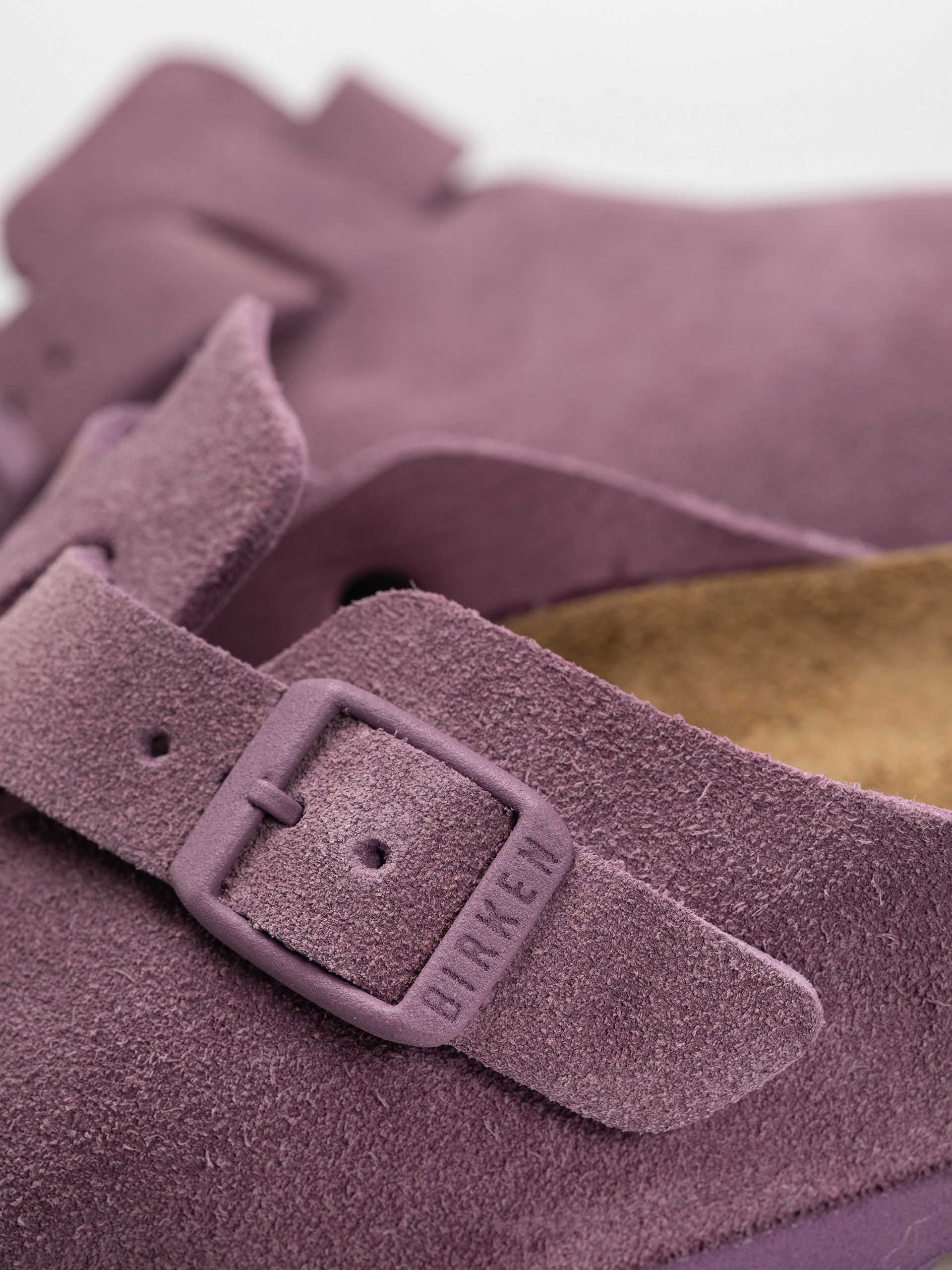 Klapki Birkenstock Boston Suede Leather Narrow Wmn (mauve)