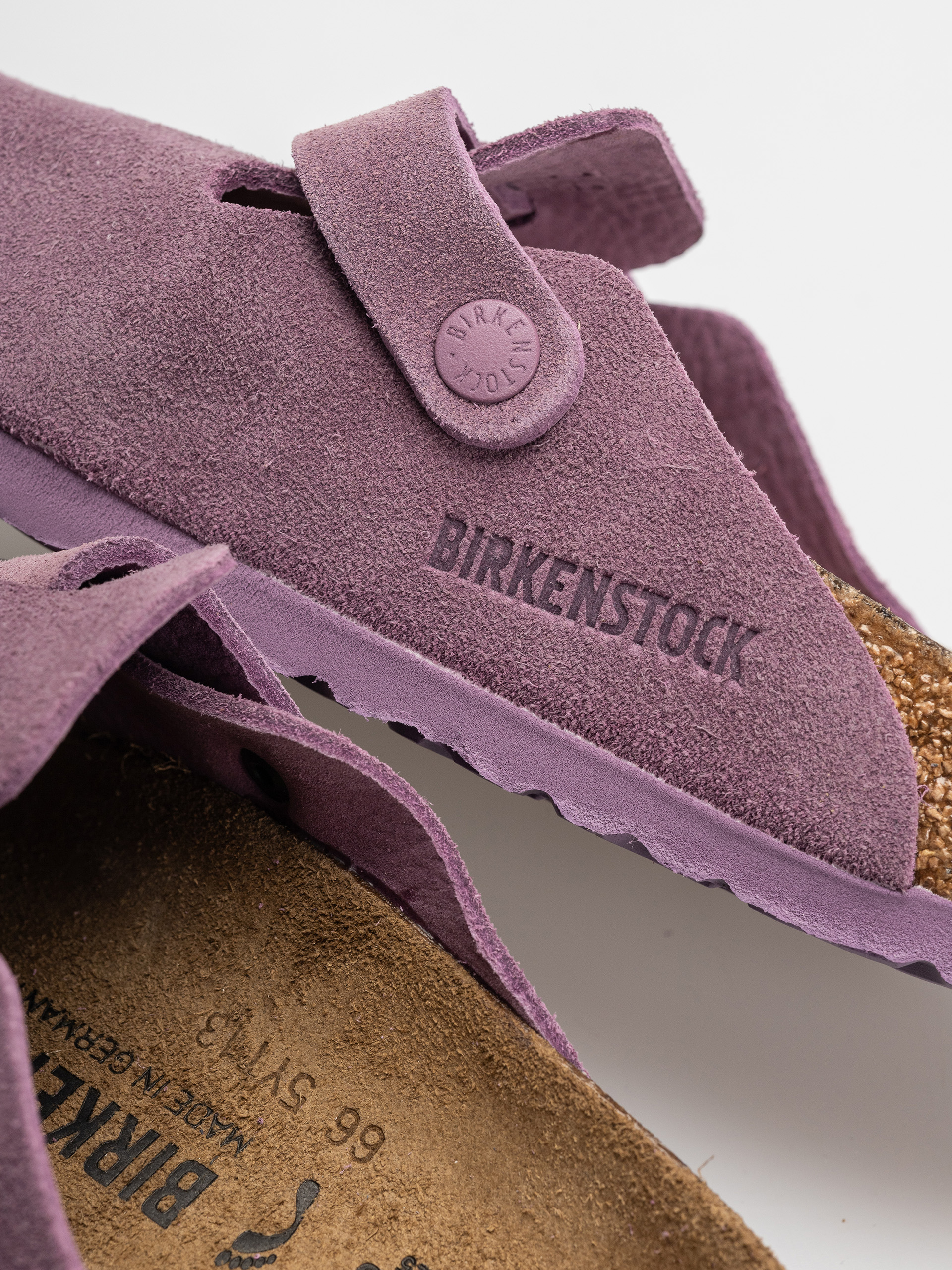 Klapki Birkenstock Boston Suede Leather Narrow Wmn (mauve)