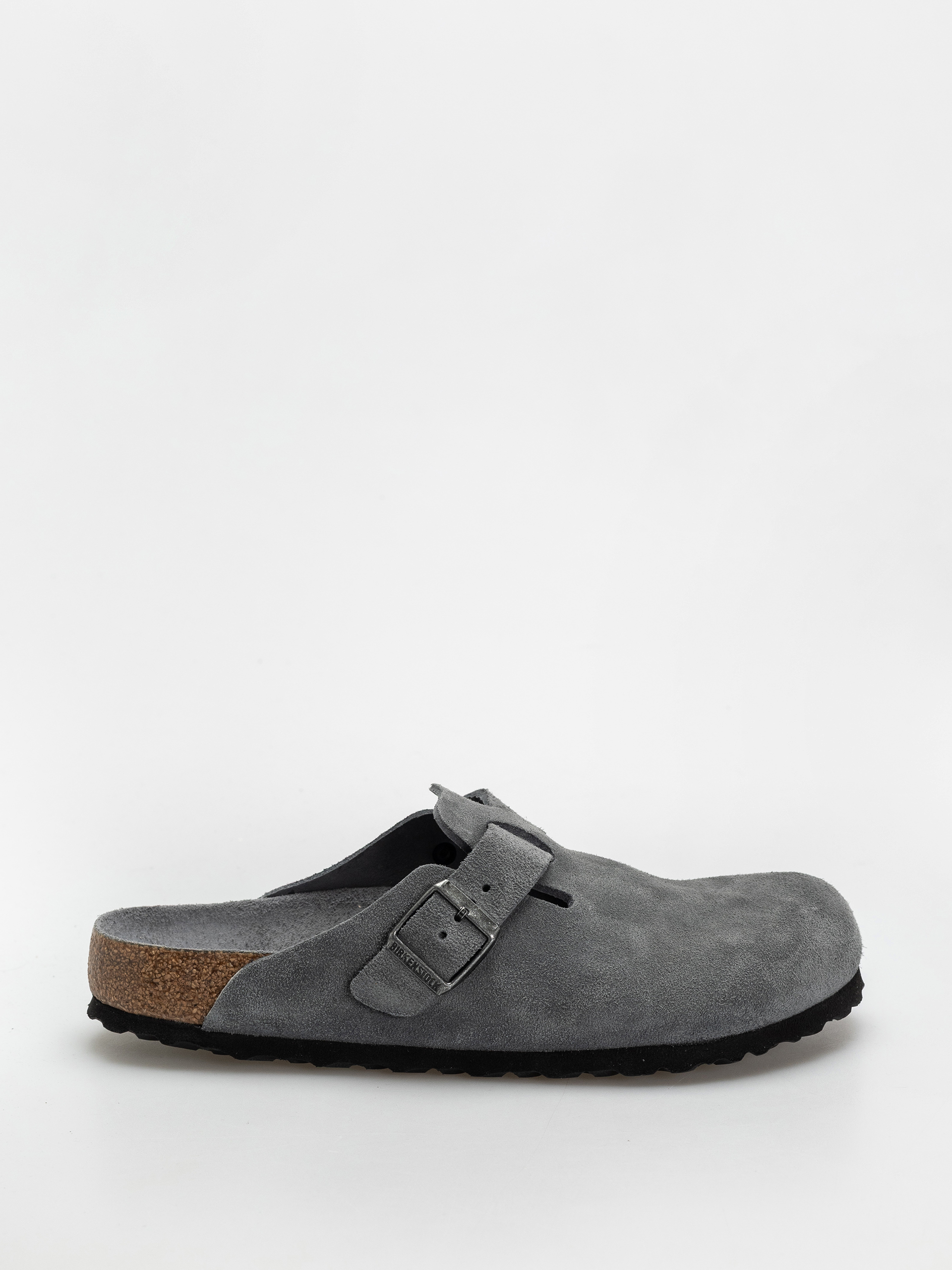 靴 Birkenstock gray 26.5 Klapki Birkenstock Boston SFB Suede Leather Regular - szary