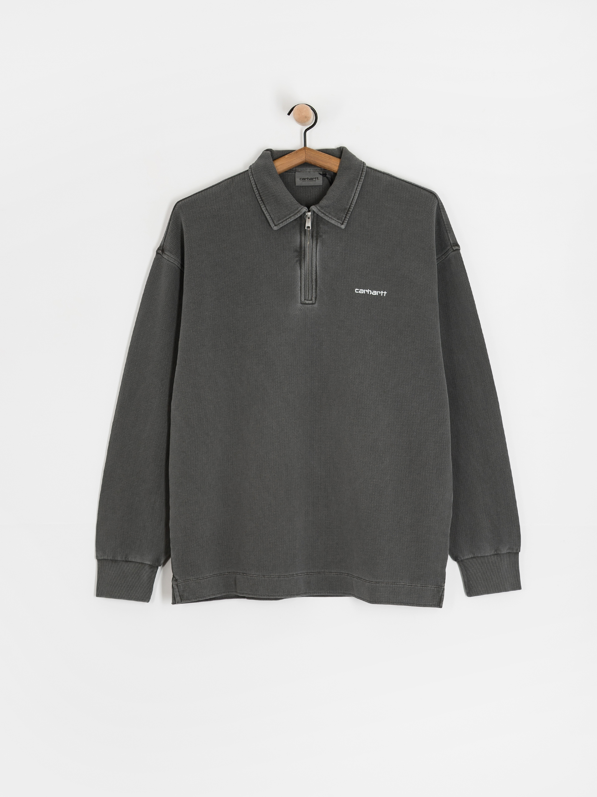 Bluza Carhartt WIP Piqué Script (black/white/garment dyed)