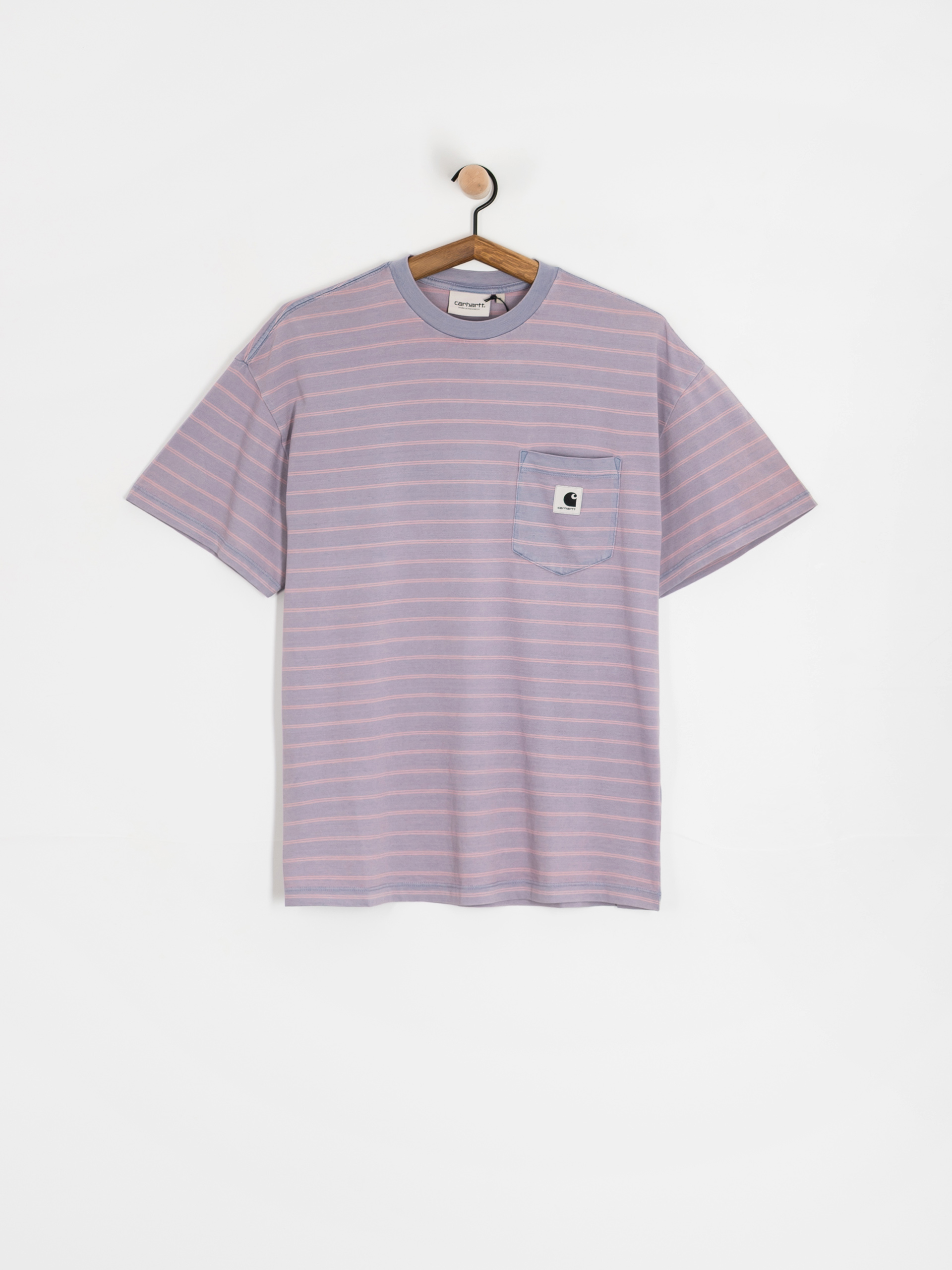 T-shirt Carhartt WIP Brodina Wmn (brodina stripe/hortensia/indigo overdyed)