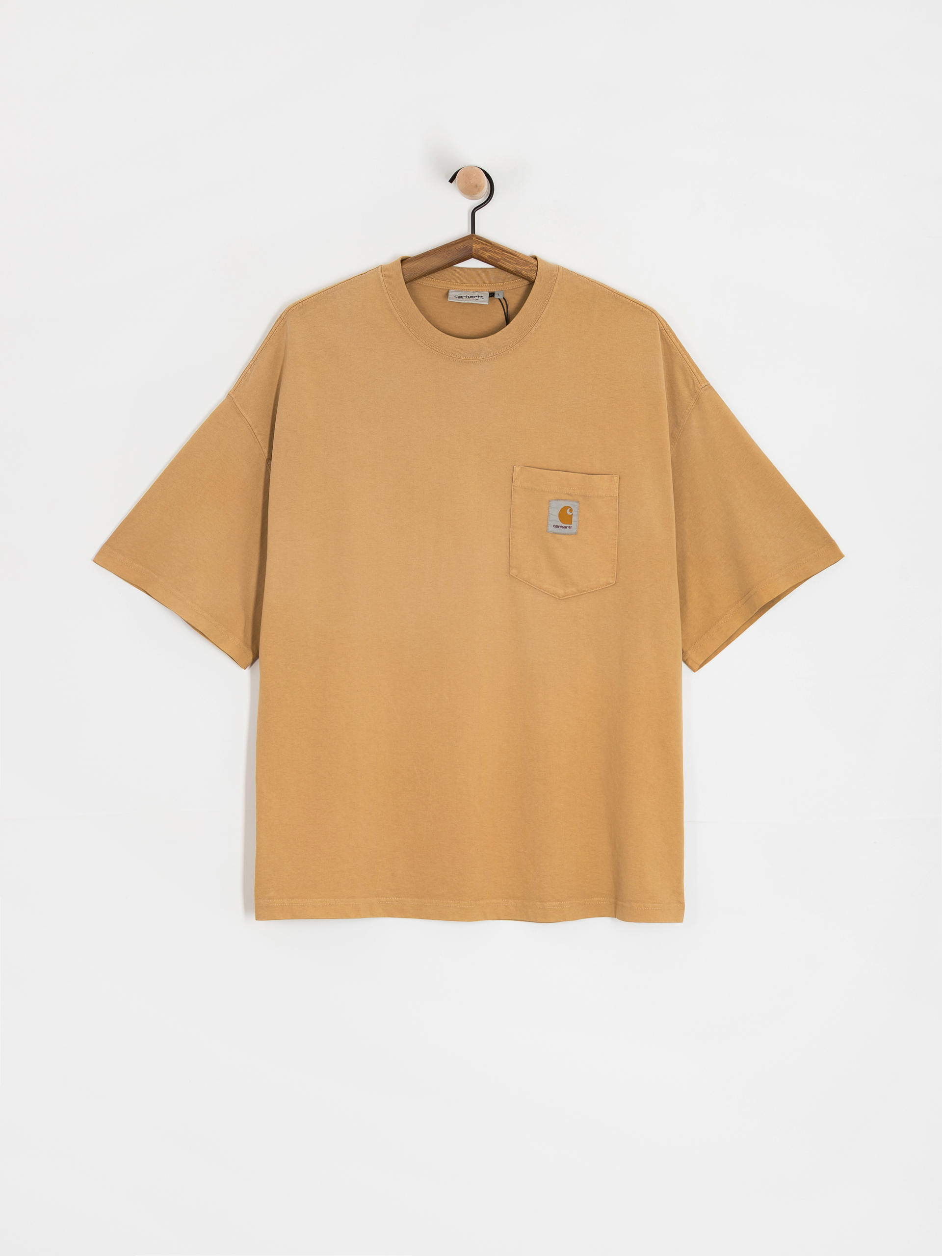 T-shirt Carhartt WIP Hudson Pocket (dusty h brown/chalk wash)