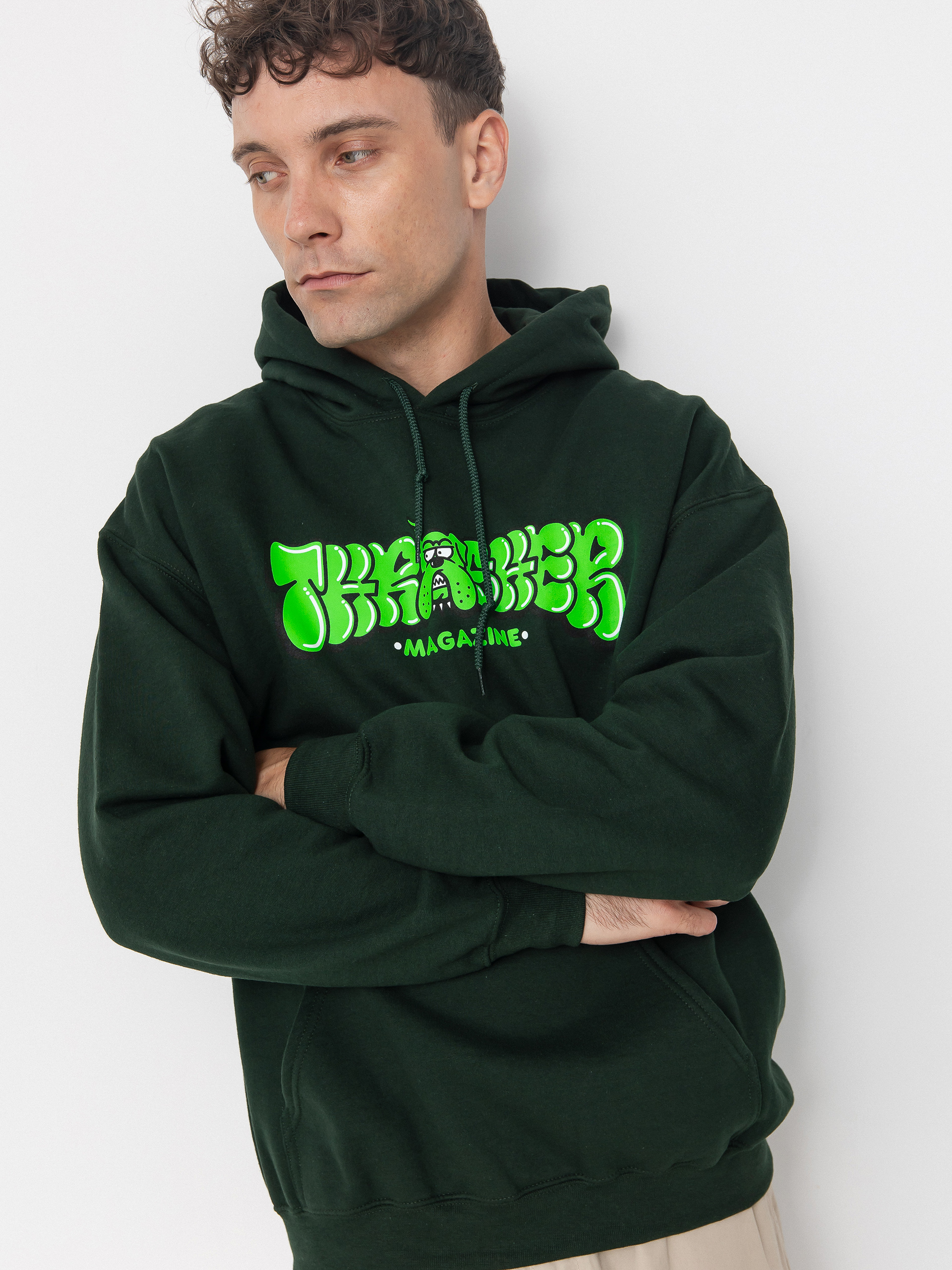 Bluza z kapturem Thrasher Bully HD (forest green)