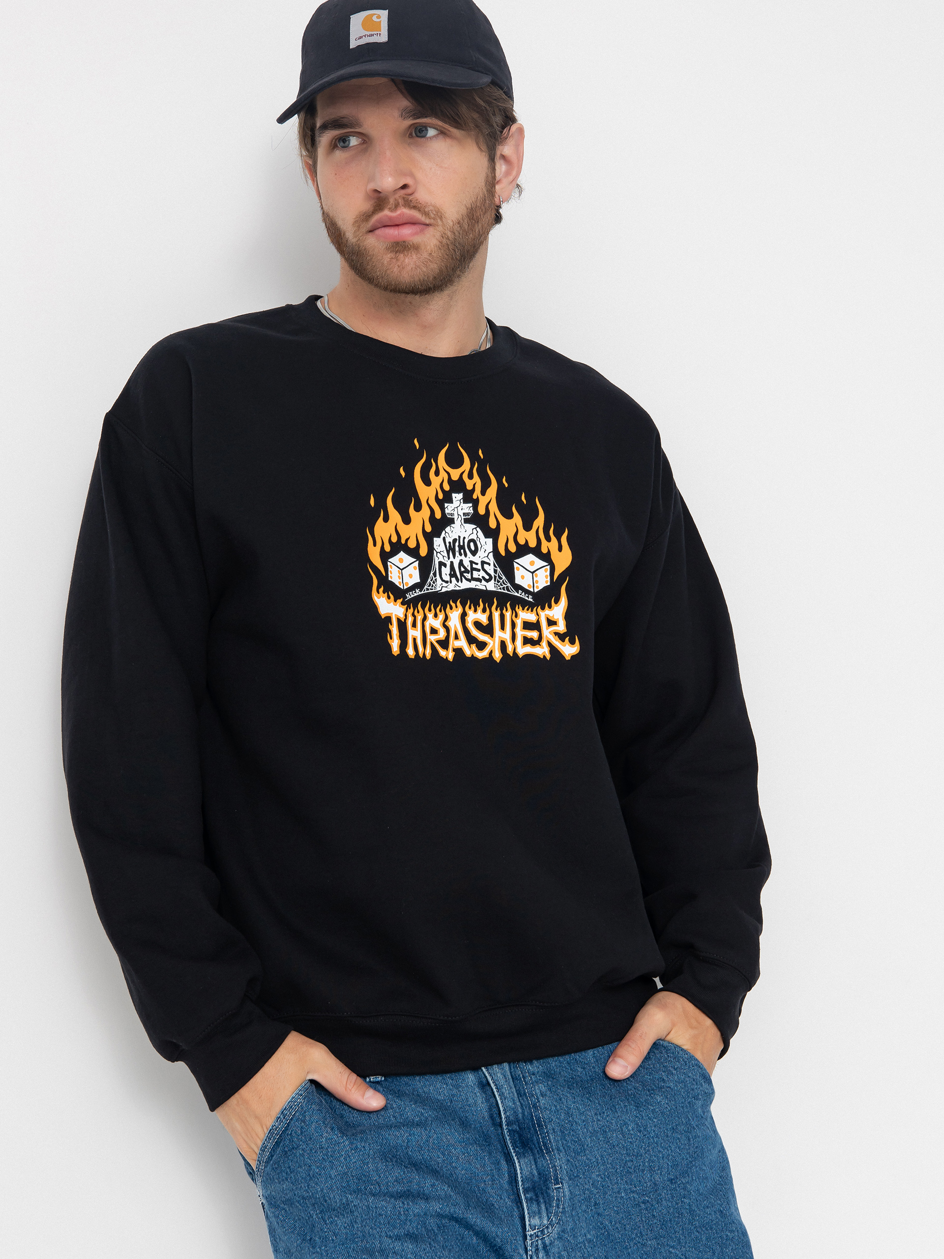 Bluza Thrasher Who Cares By Neckface (black)