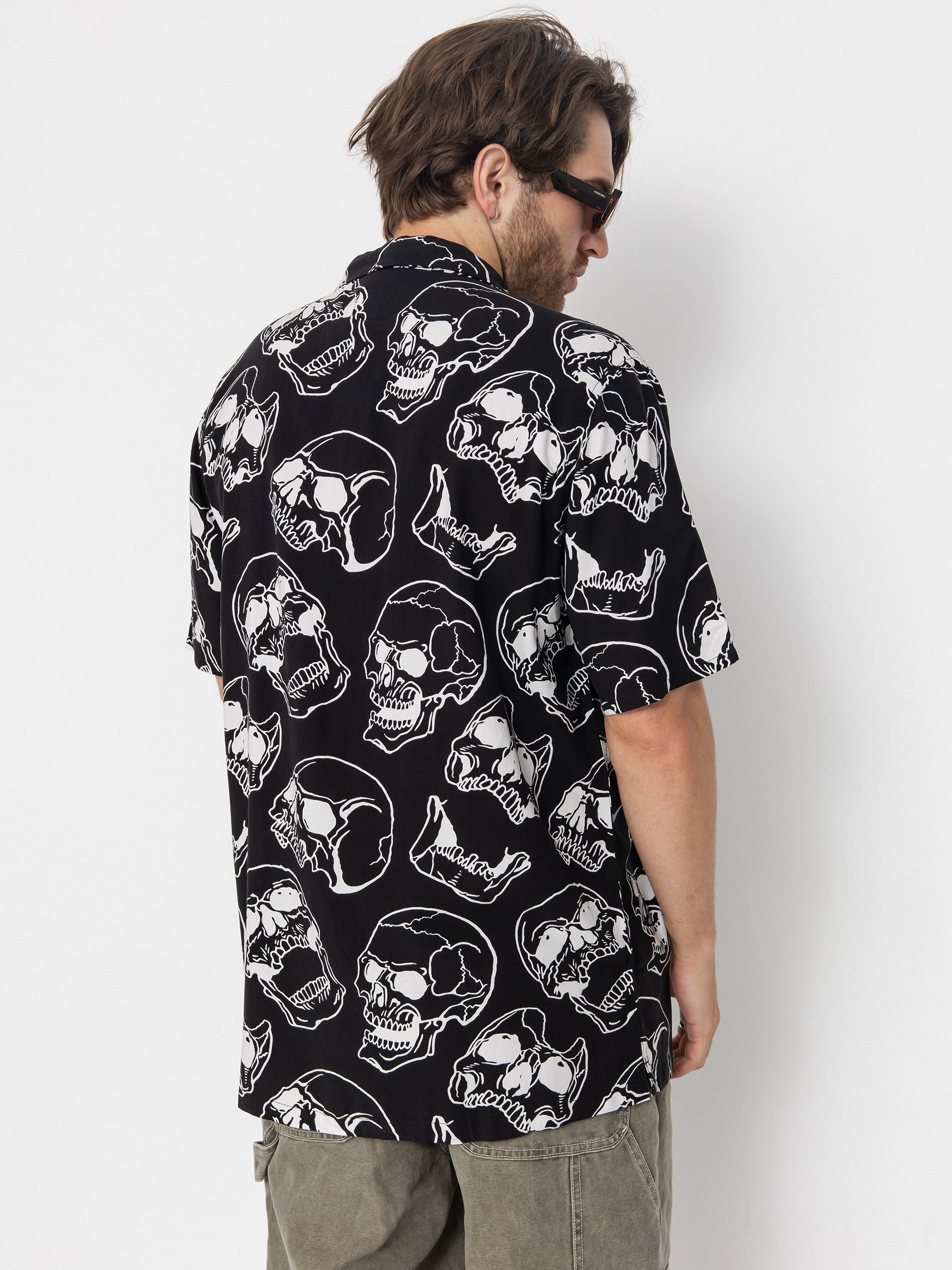 Koszula DC Fracture Ss Button Up (black skully print)