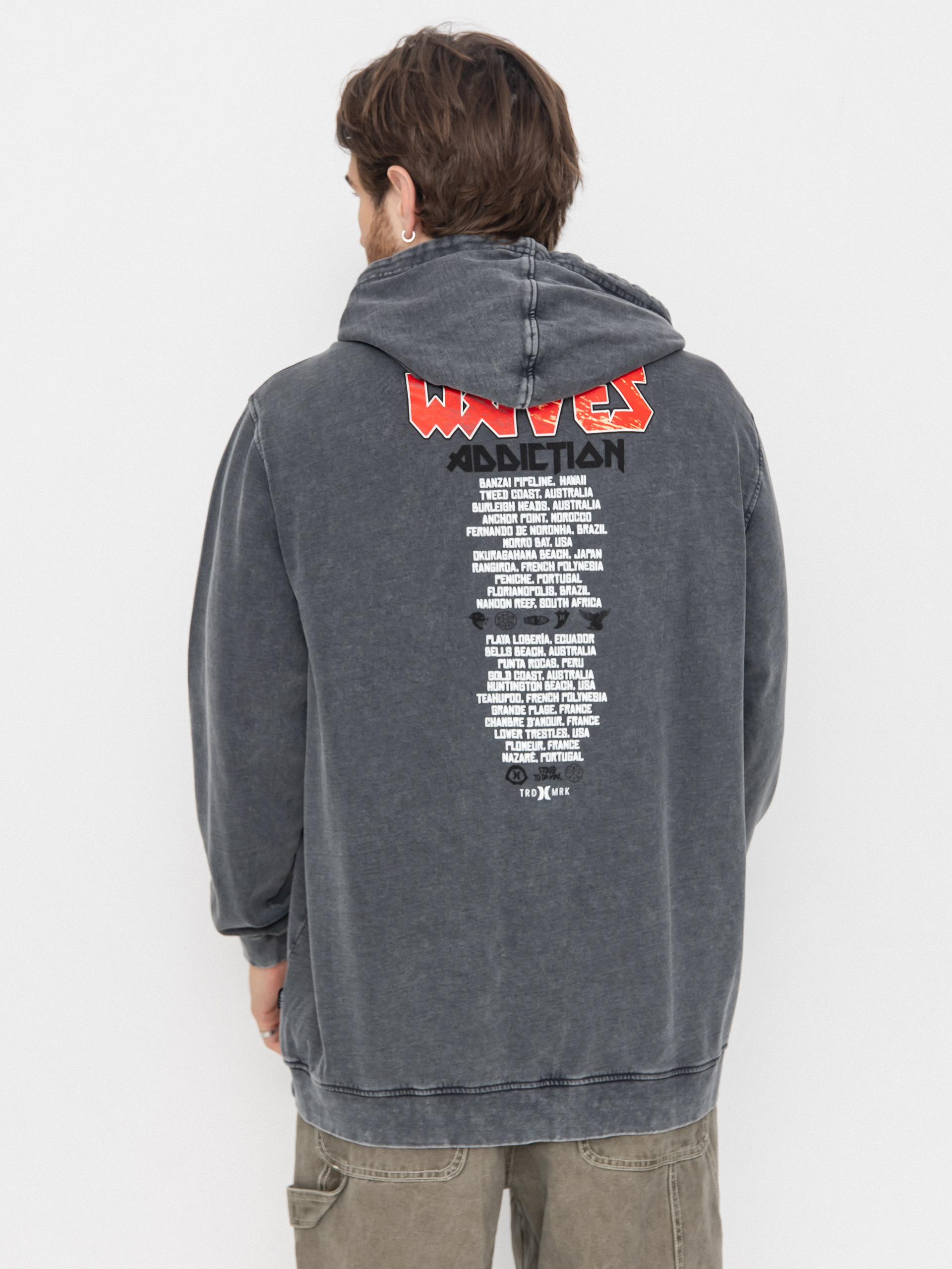 Bluza z kapturem Hurley Wave Addiction HD (dark stone grey)
