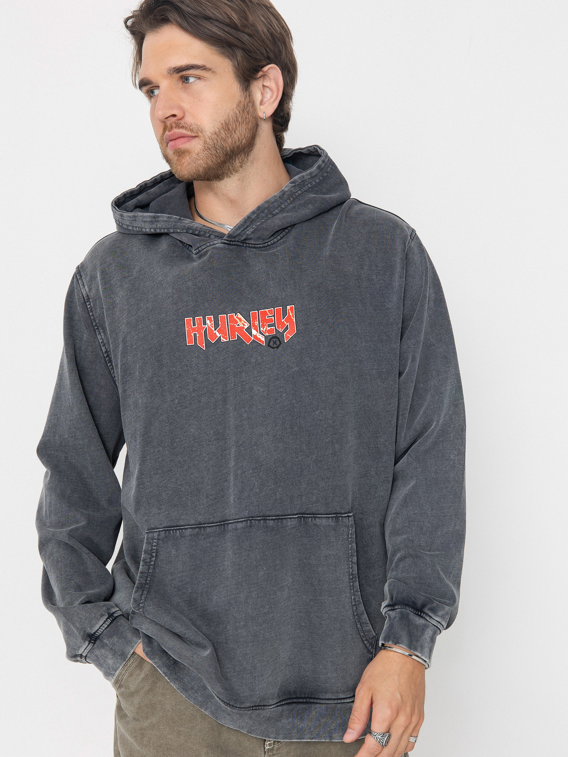 Bluza z kapturem Hurley Wave Addiction HD (dark stone grey)