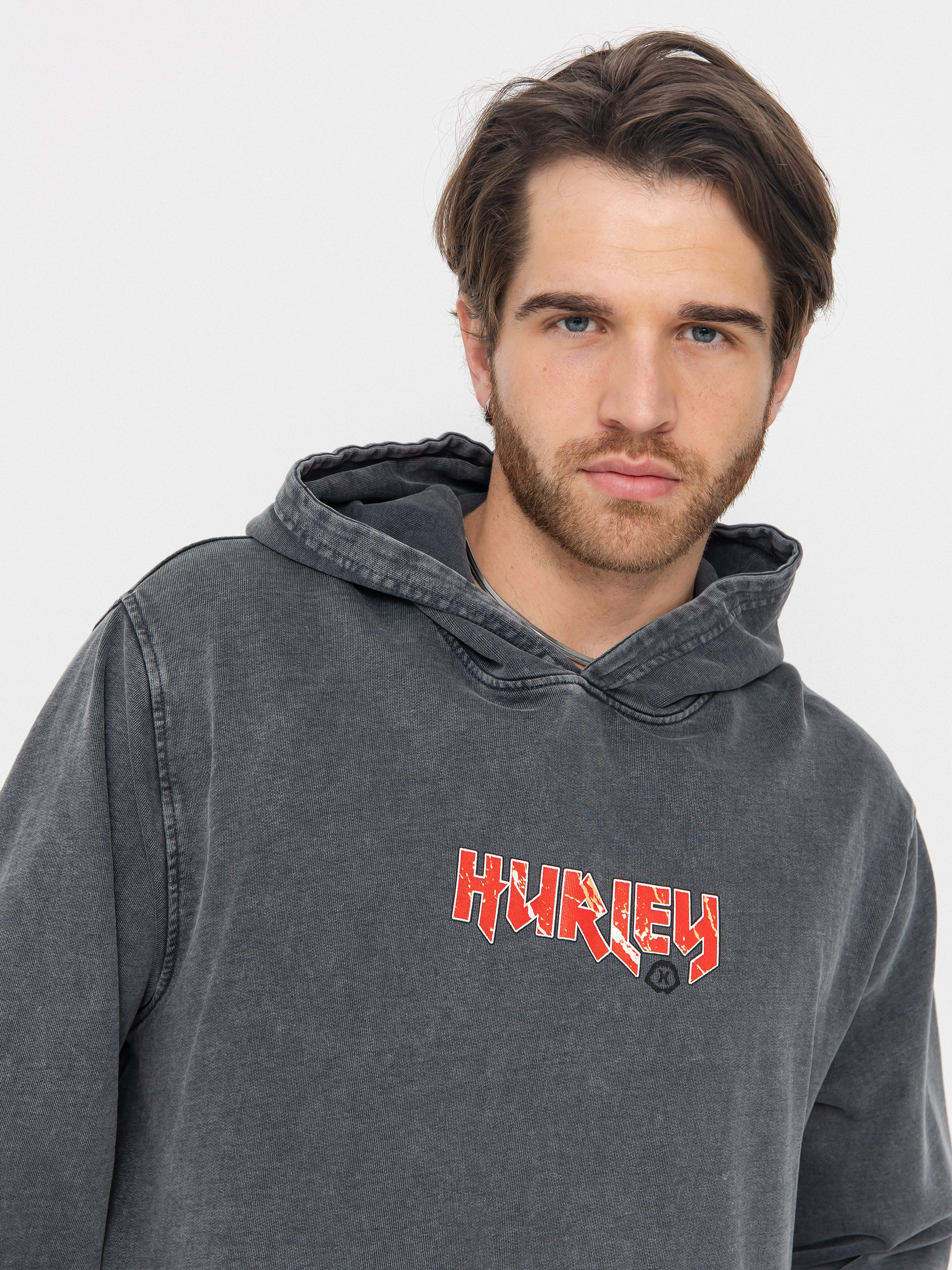 Bluza z kapturem Hurley Wave Addiction HD (dark stone grey)