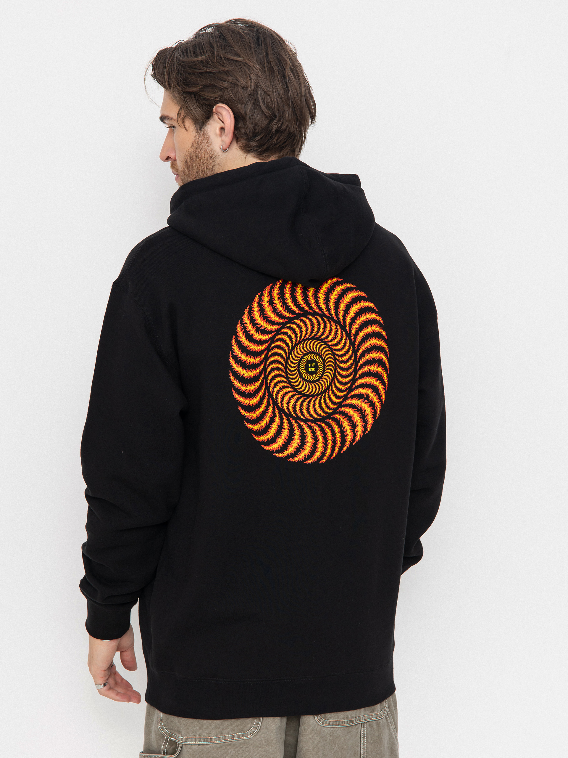 Bluza z kapturem Spitfire Og Classic Flame HD (black w/red&yellow prints)