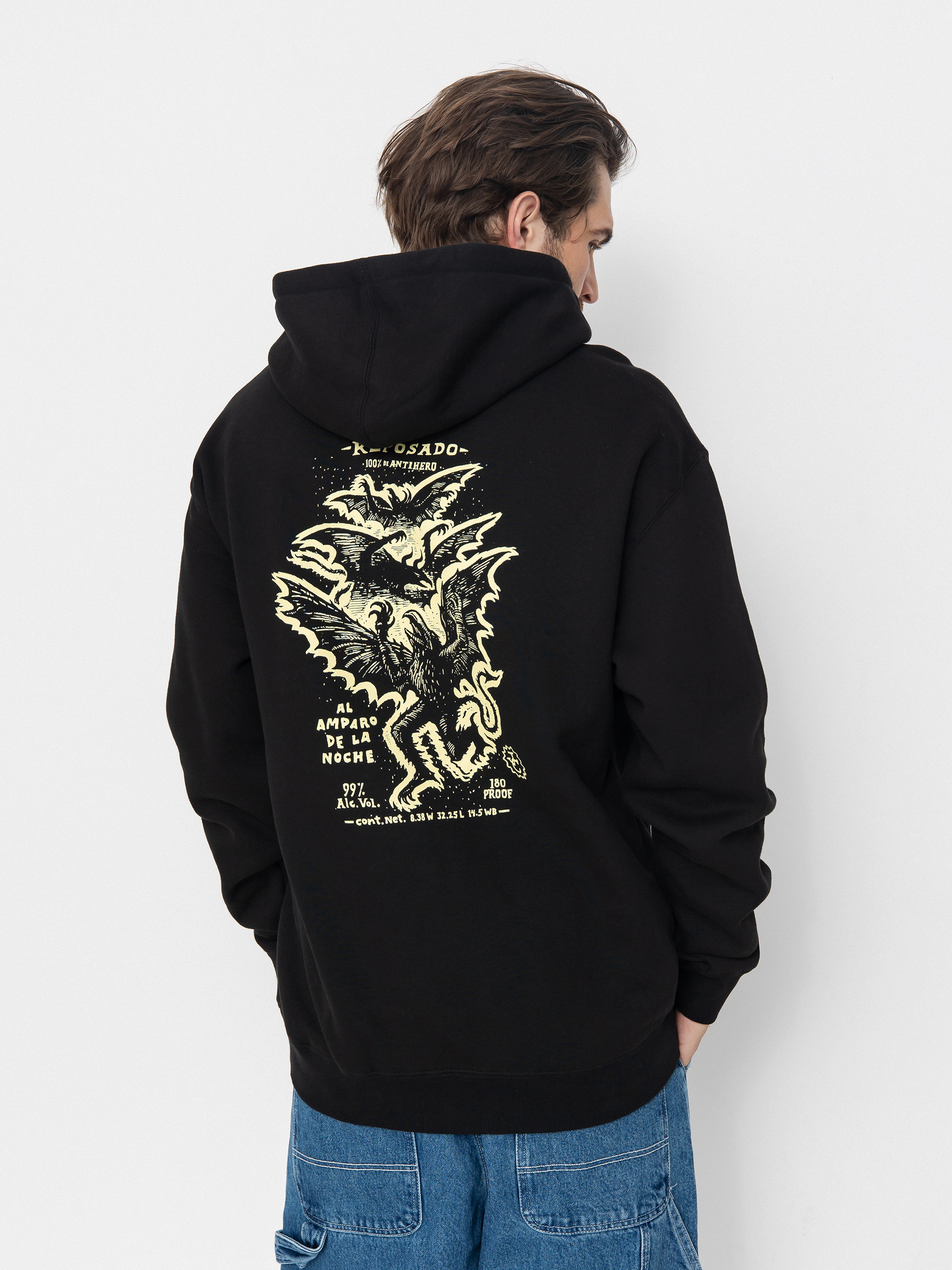 Bluza z kapturem Antihero Carnales Reposado HD (black w/pale yellow prints)