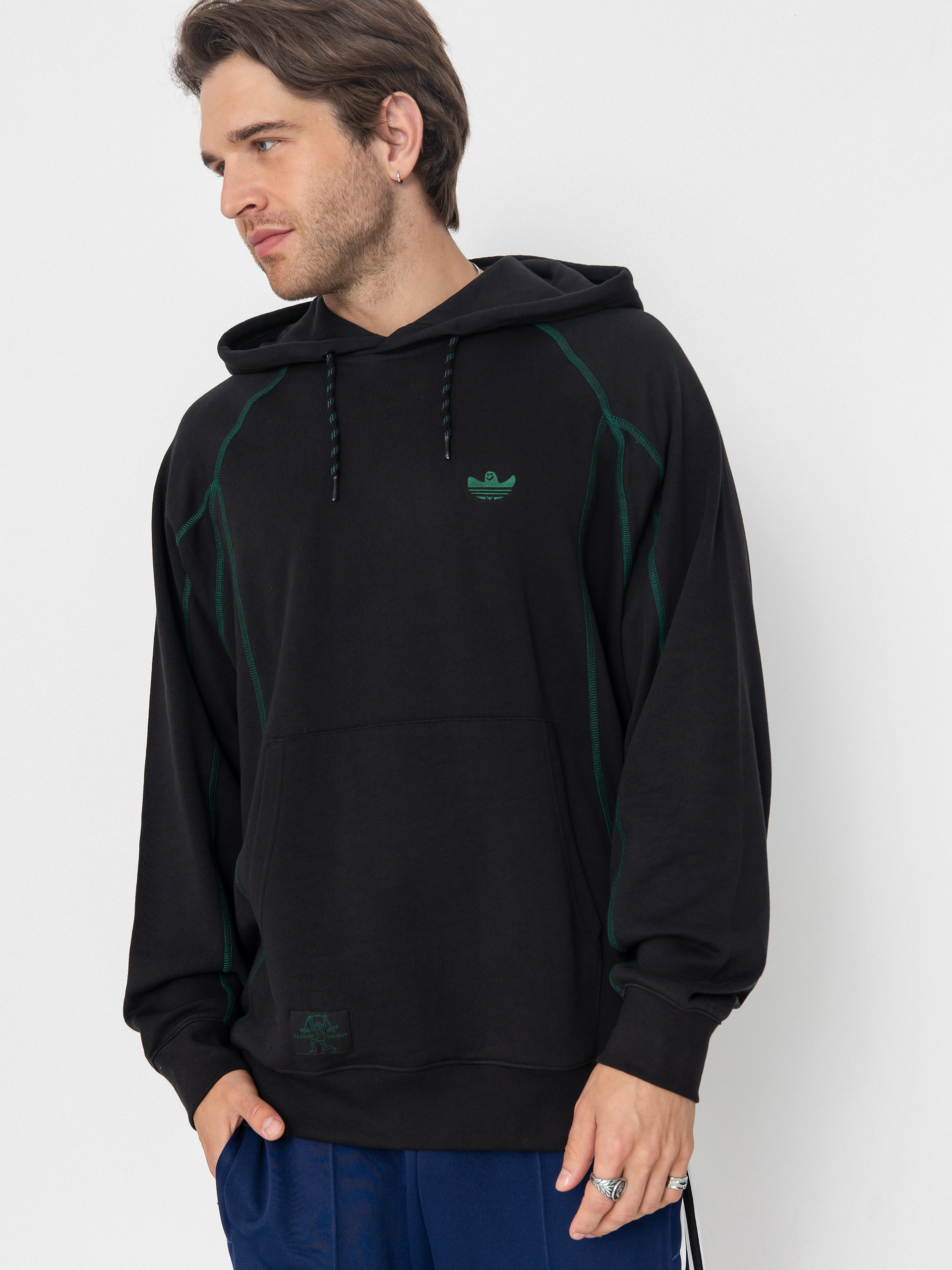 Bluza z kapturem adidas Shmoo Fw HD (black/drkgrn)