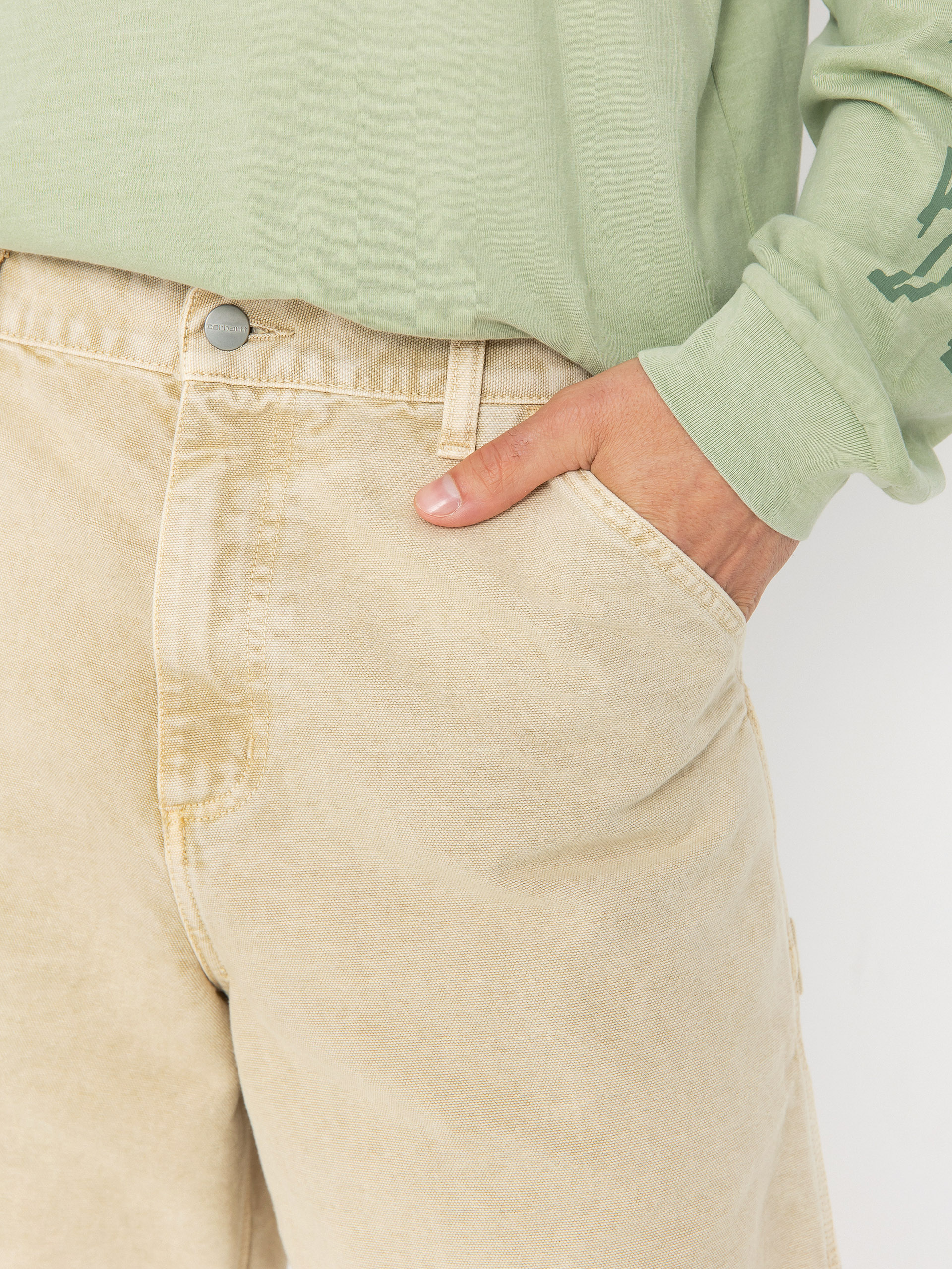 Szorty Carhartt WIP Single Knee (dusty h brown/chalk wash)