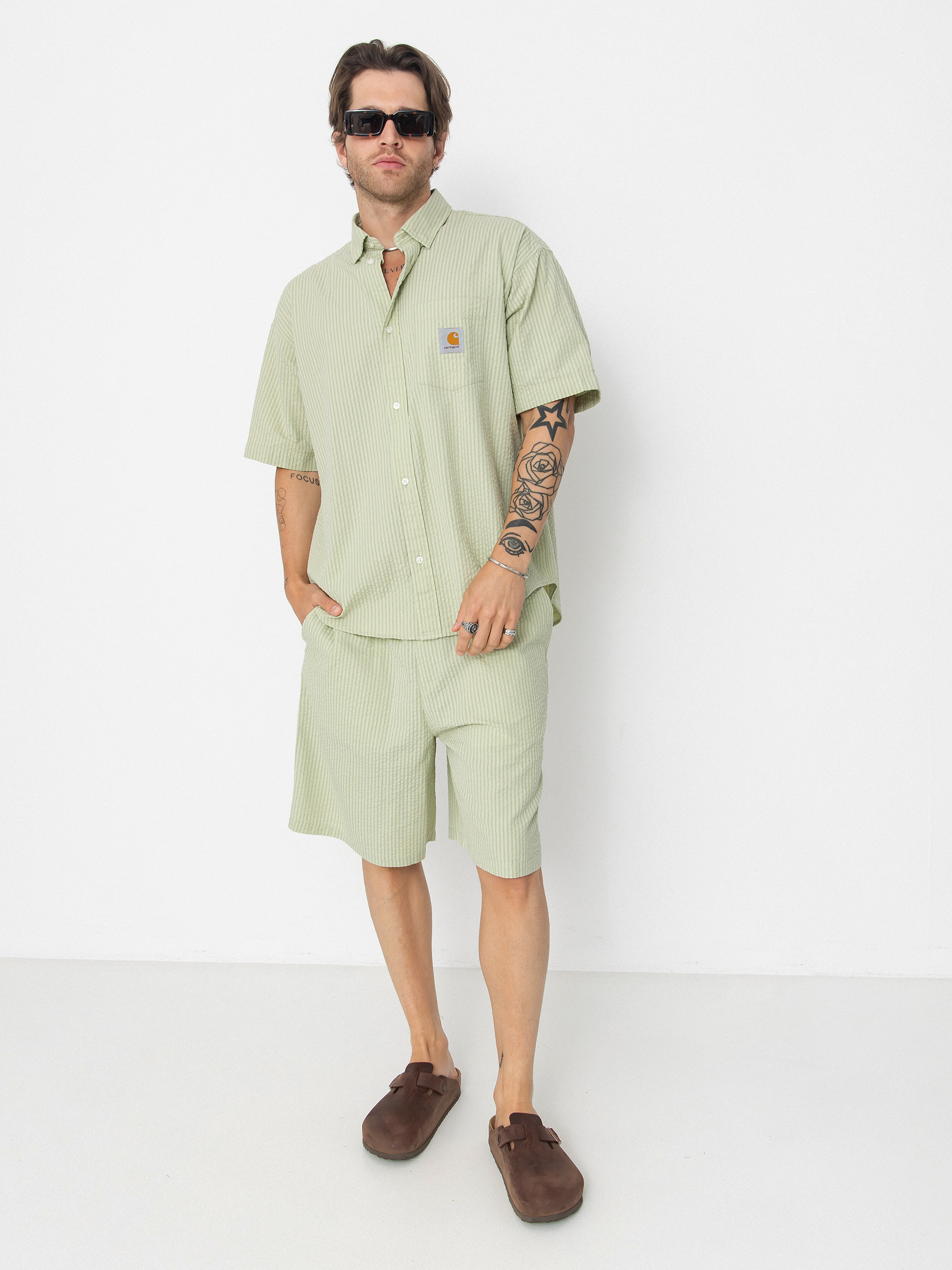 Koszula Carhartt WIP Toland (toland stripe/pale olive)