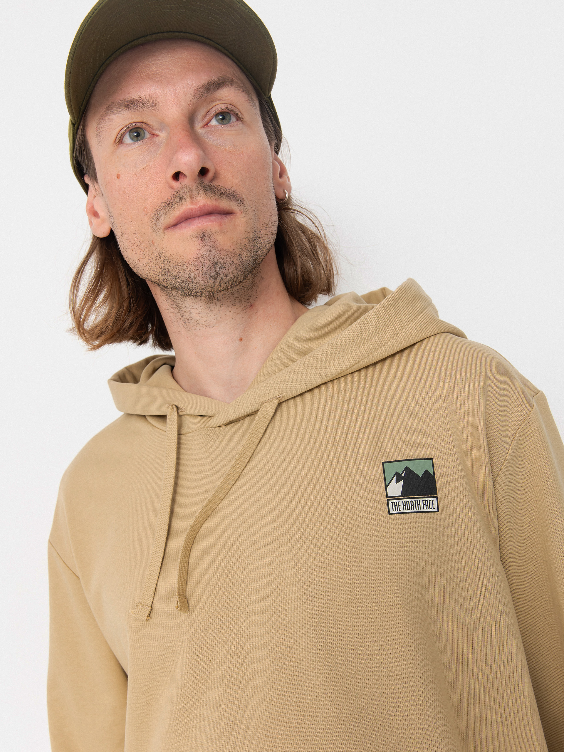 Bluza z kapturem The North Face Mountain Logo Relaxed HD (khaki stone)