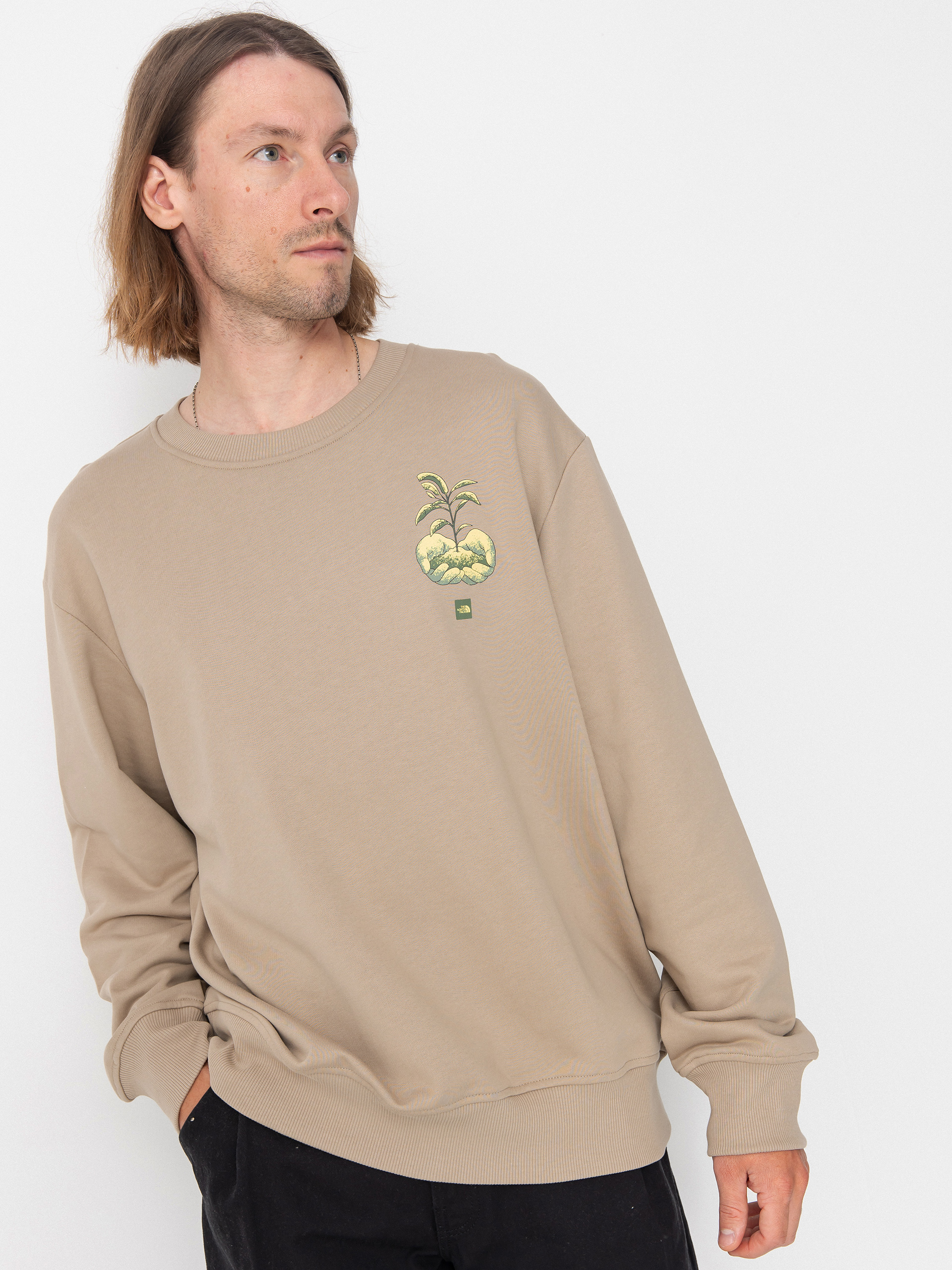 【Paragraph】24FW★ No.014 3D TYPO LOGO CREW Bluza The North Face Connect Relaxed Graphic Crew - brązowy