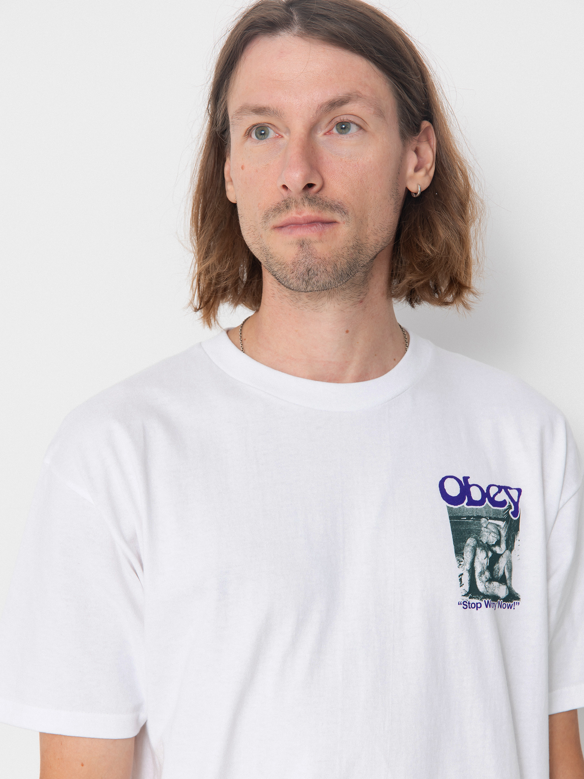 T-shirt OBEY Stop Worry Now (white)