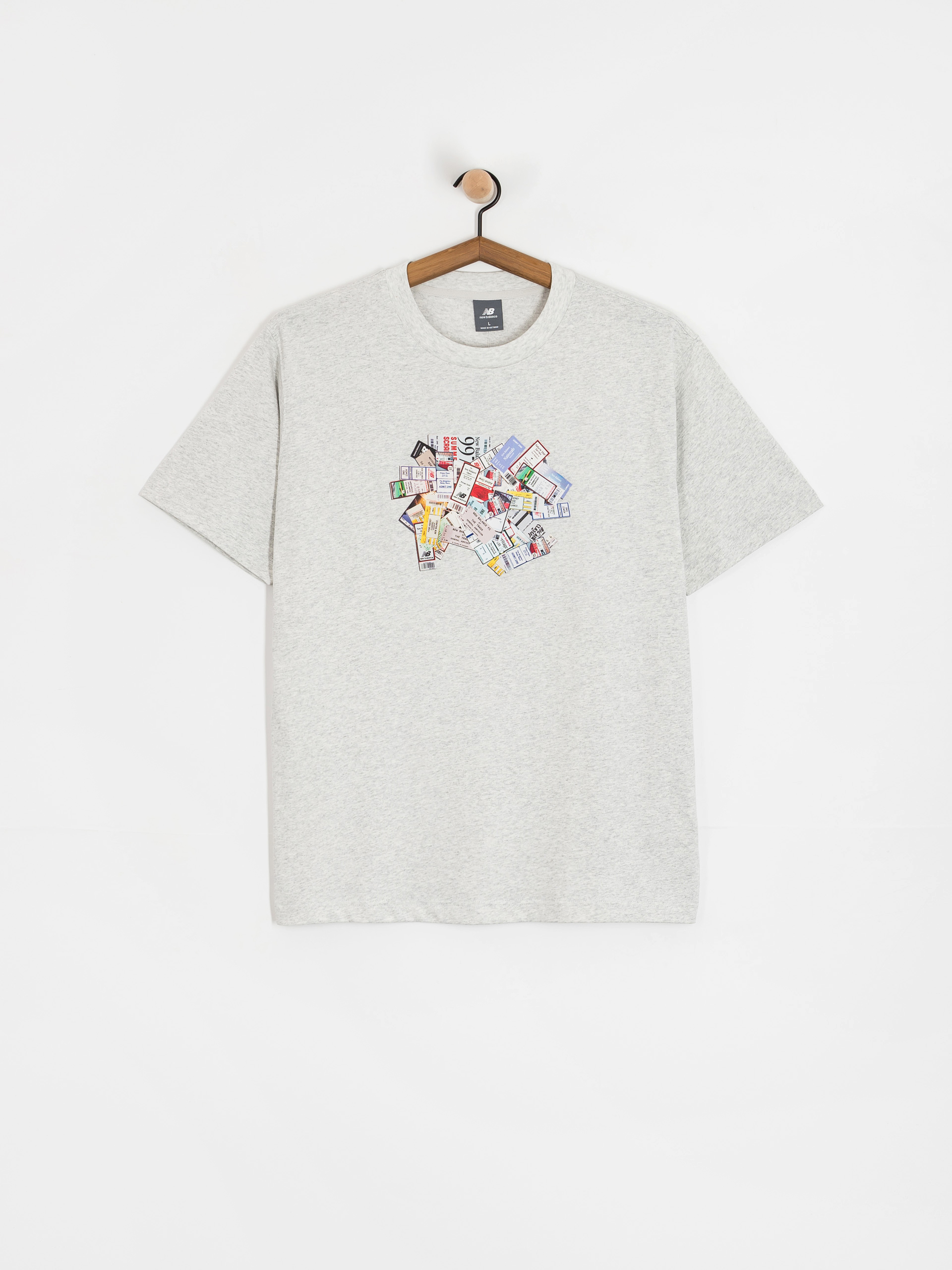 T-shirt New Balance Athletics Baseball - biały (sea salt)