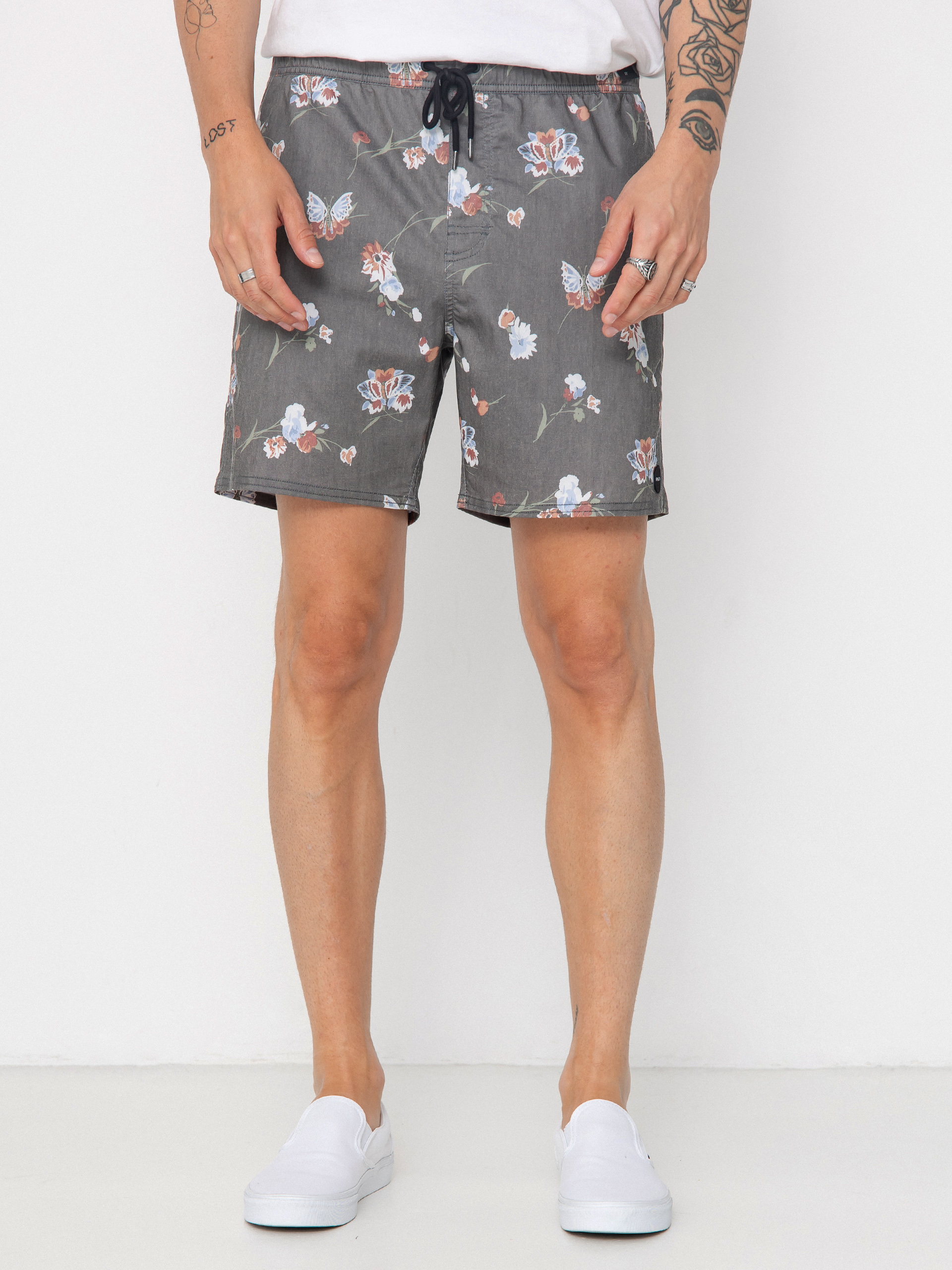 Szorty RVCA Barnes Elastic Short 17 (black floral print)